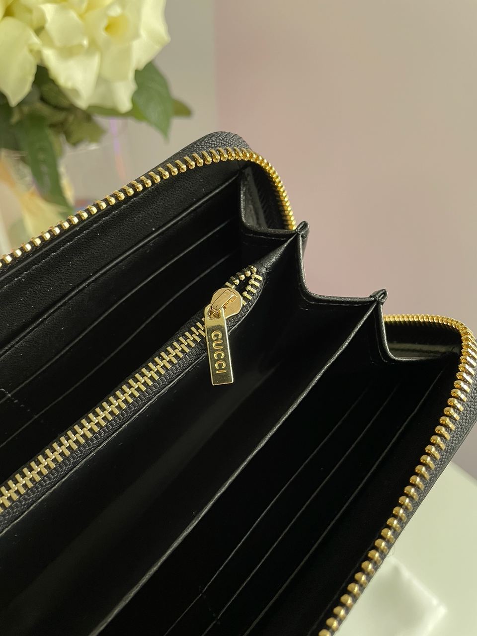 Gucci Black Guccissima Zip-Around Wallet - 14