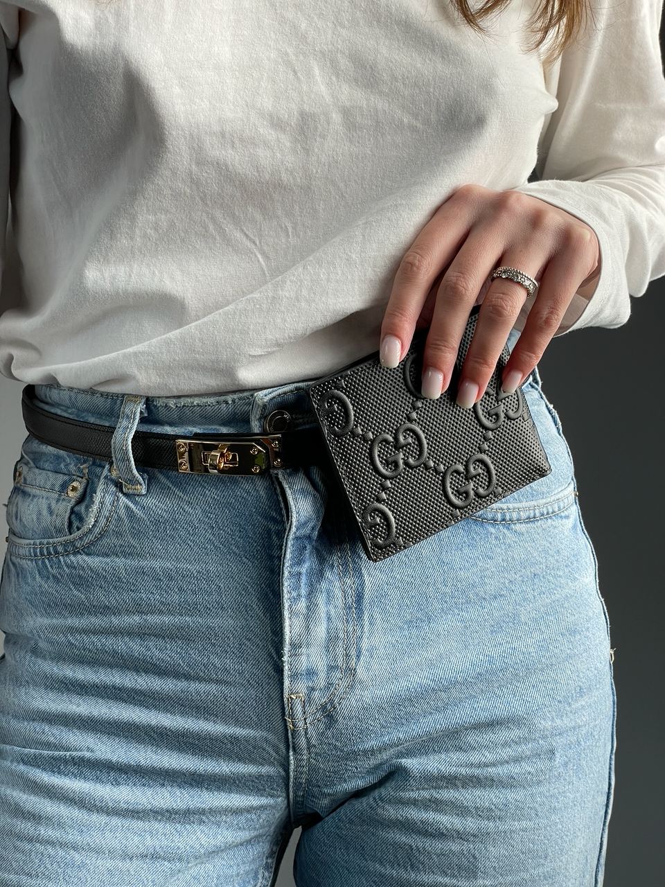 Gucci Black Signature Coin Wallet - 5