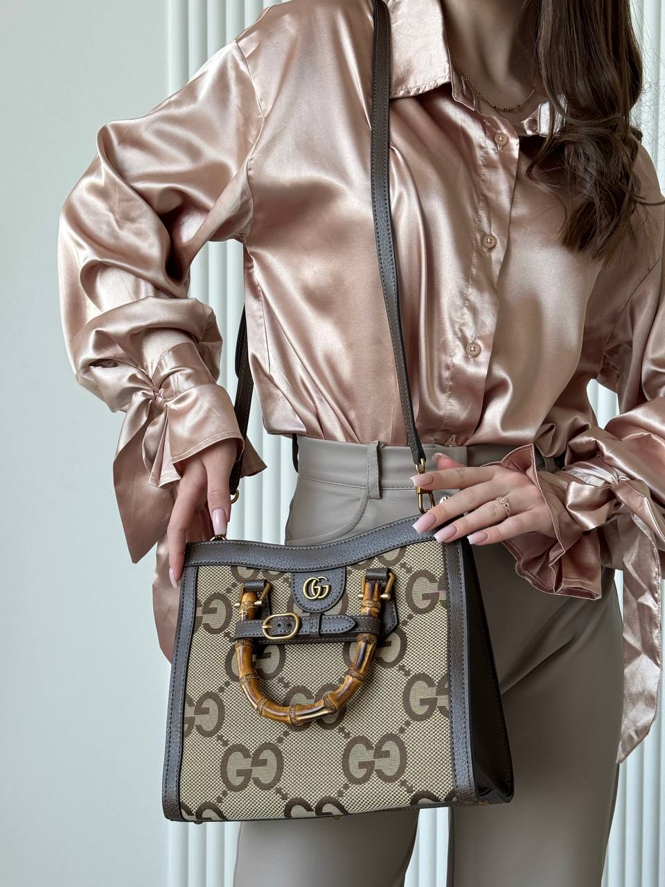 Gucci Diana Jumbo GG Medium Tote Bag Beige Gold - 6