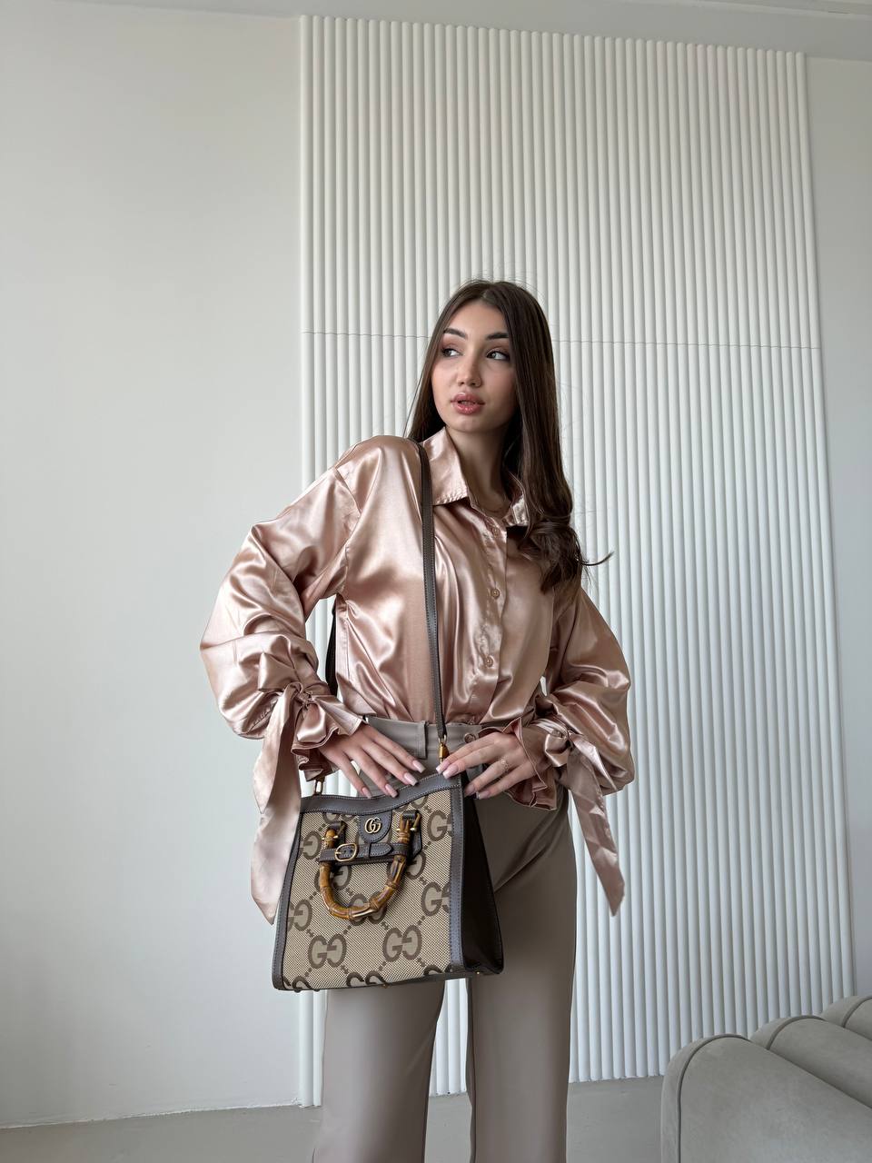 Gucci Diana Jumbo GG Medium Tote Bag Beige Gold - 7