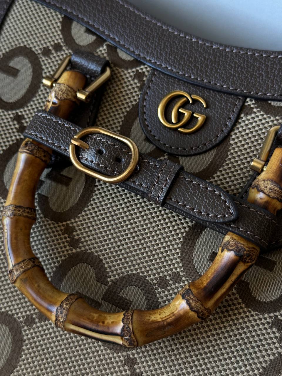 Gucci Diana Jumbo GG Medium Tote Bag Beige Gold - 8