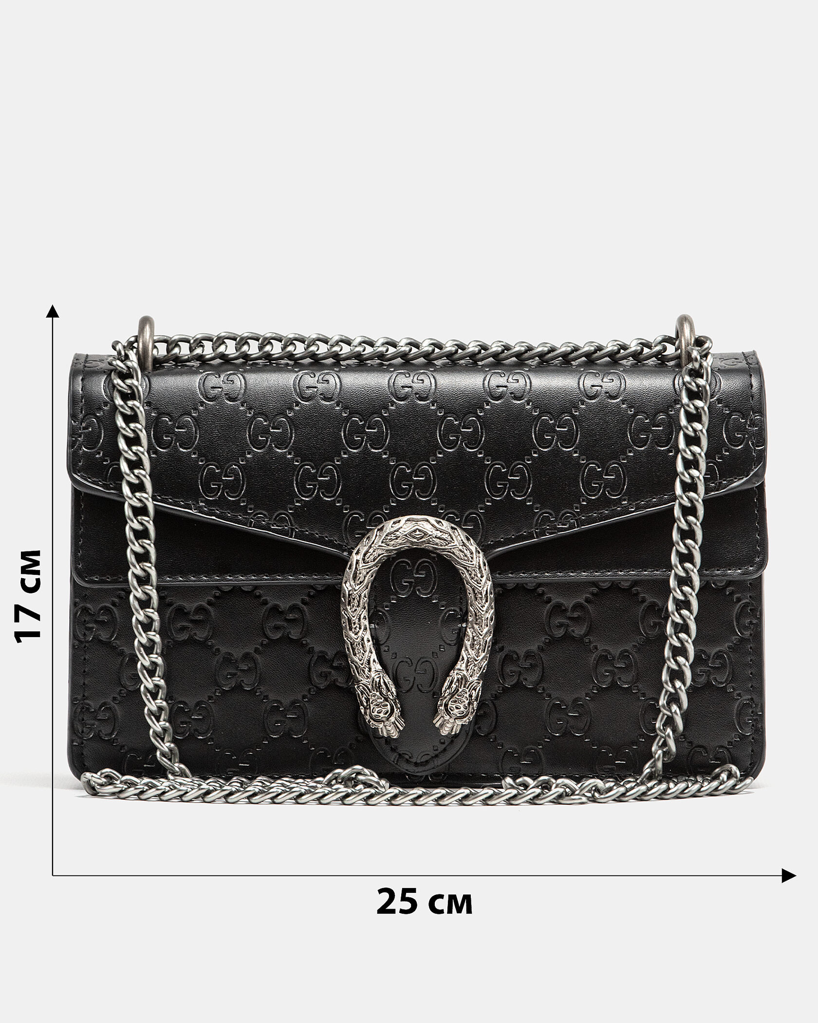 Gucci Dionysus Small Shoulder Bag in Black Embossed Leather - 3