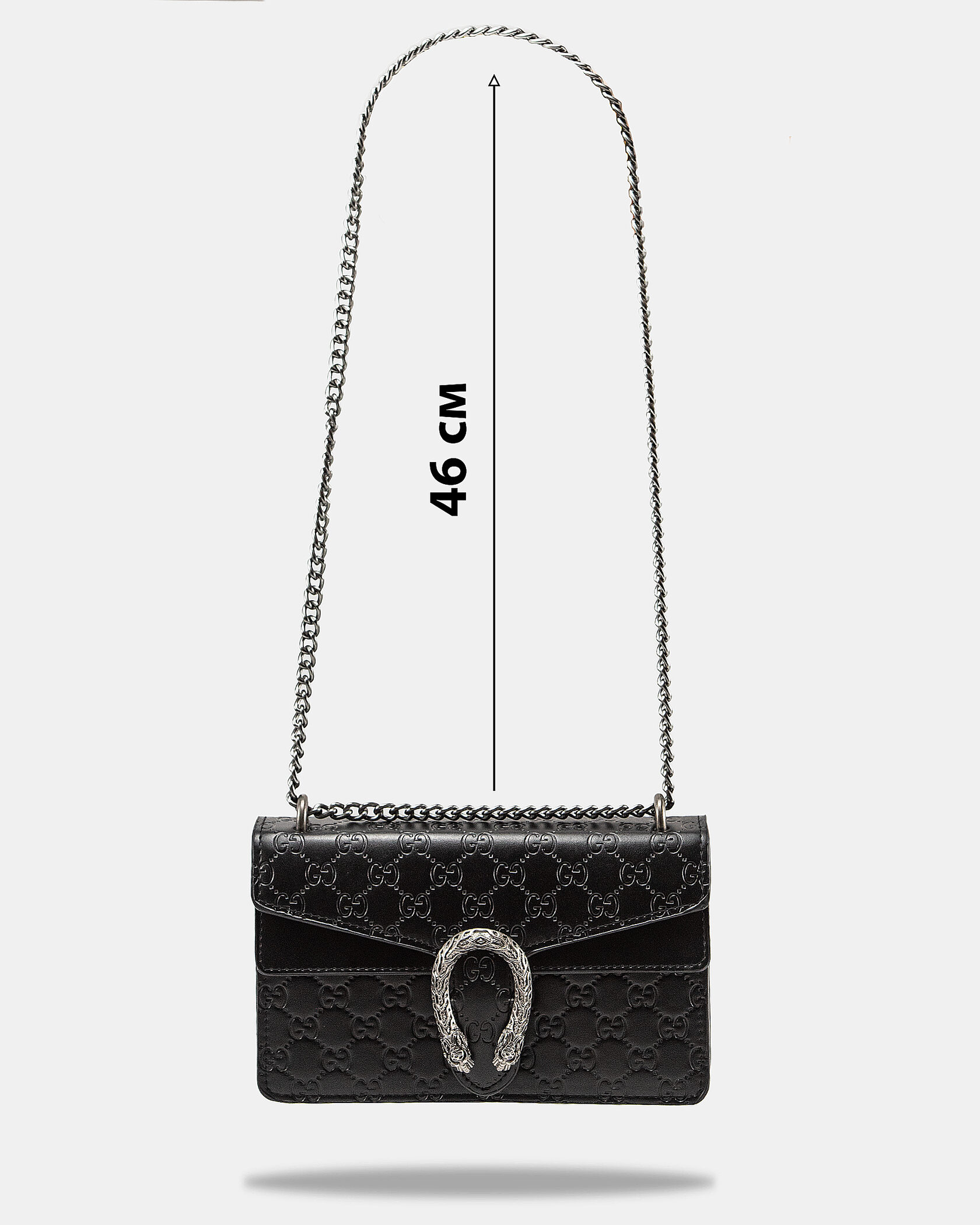Gucci Dionysus Small Shoulder Bag in Black Embossed Leather - 4