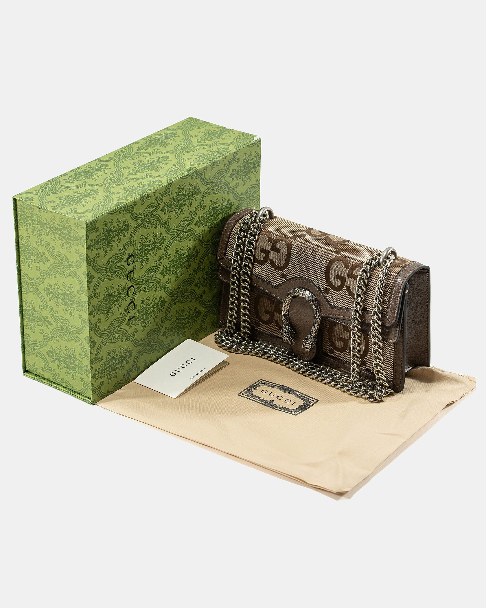 Gucci Dionysus Small Shoulder Bag in GG Supreme Canvas Beige/Brown - 2