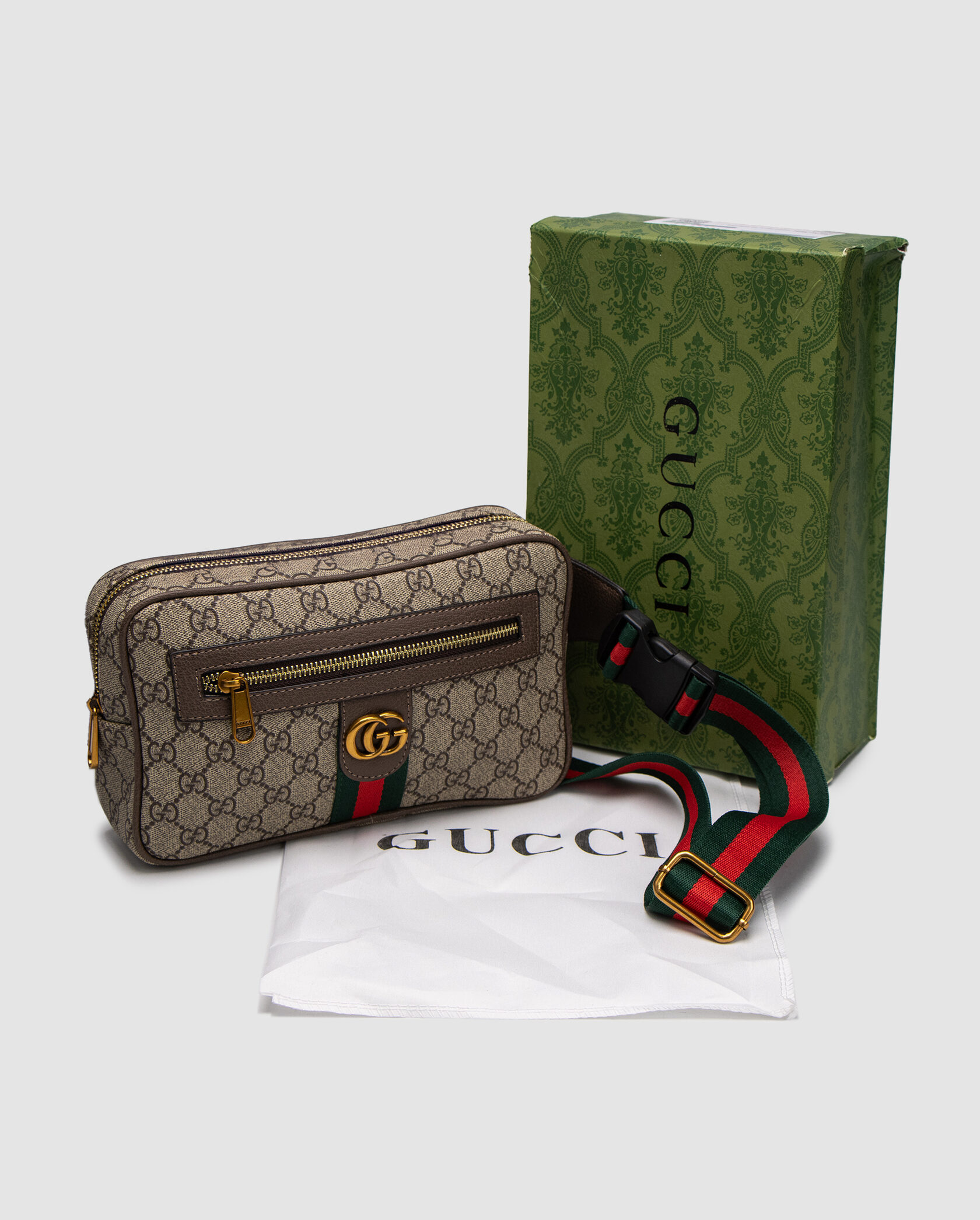 Gucci GG Belt Bag With Zip Pocket Beige - 2