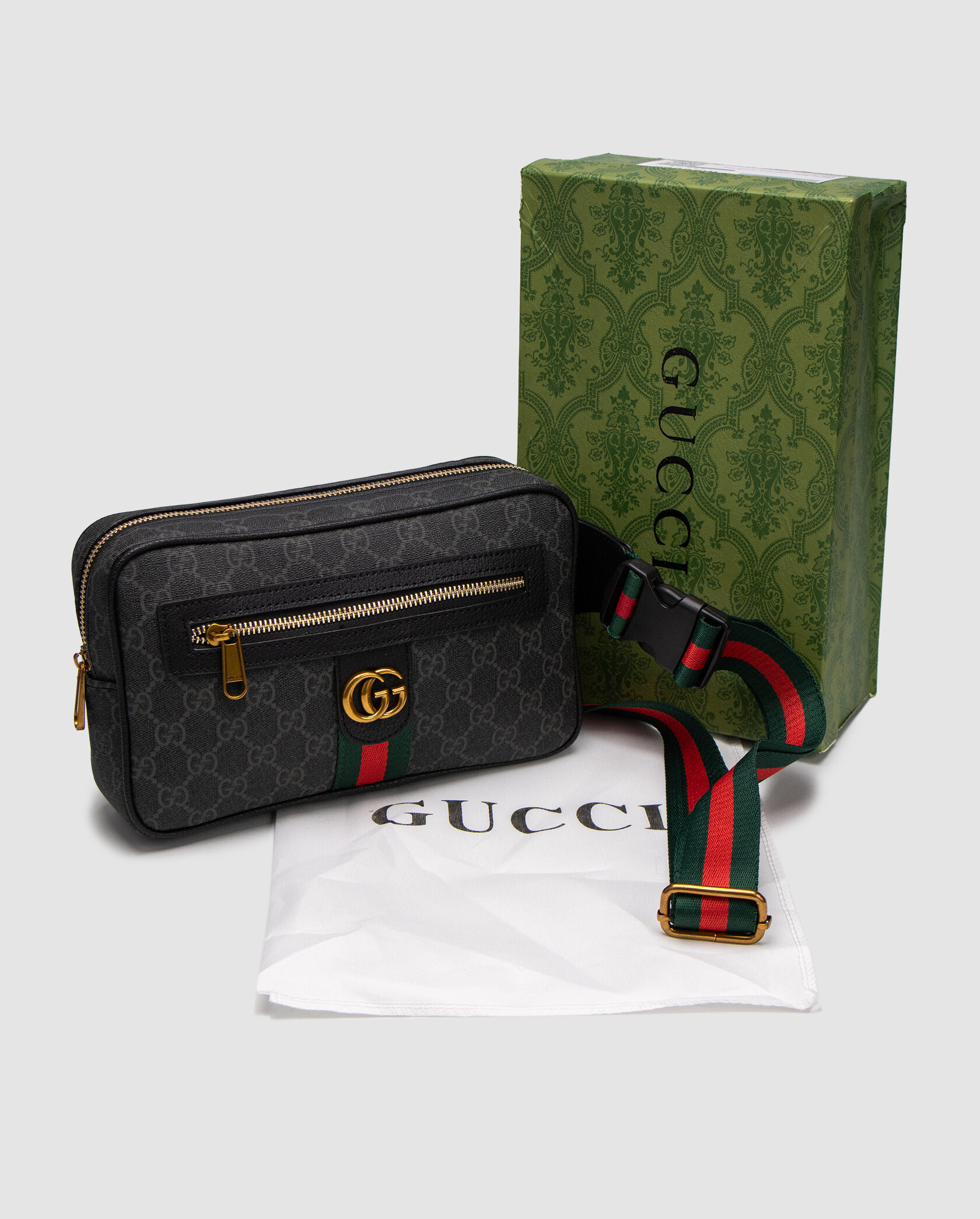 Gucci GG Belt Bag With Zip Pocket Grey - 2