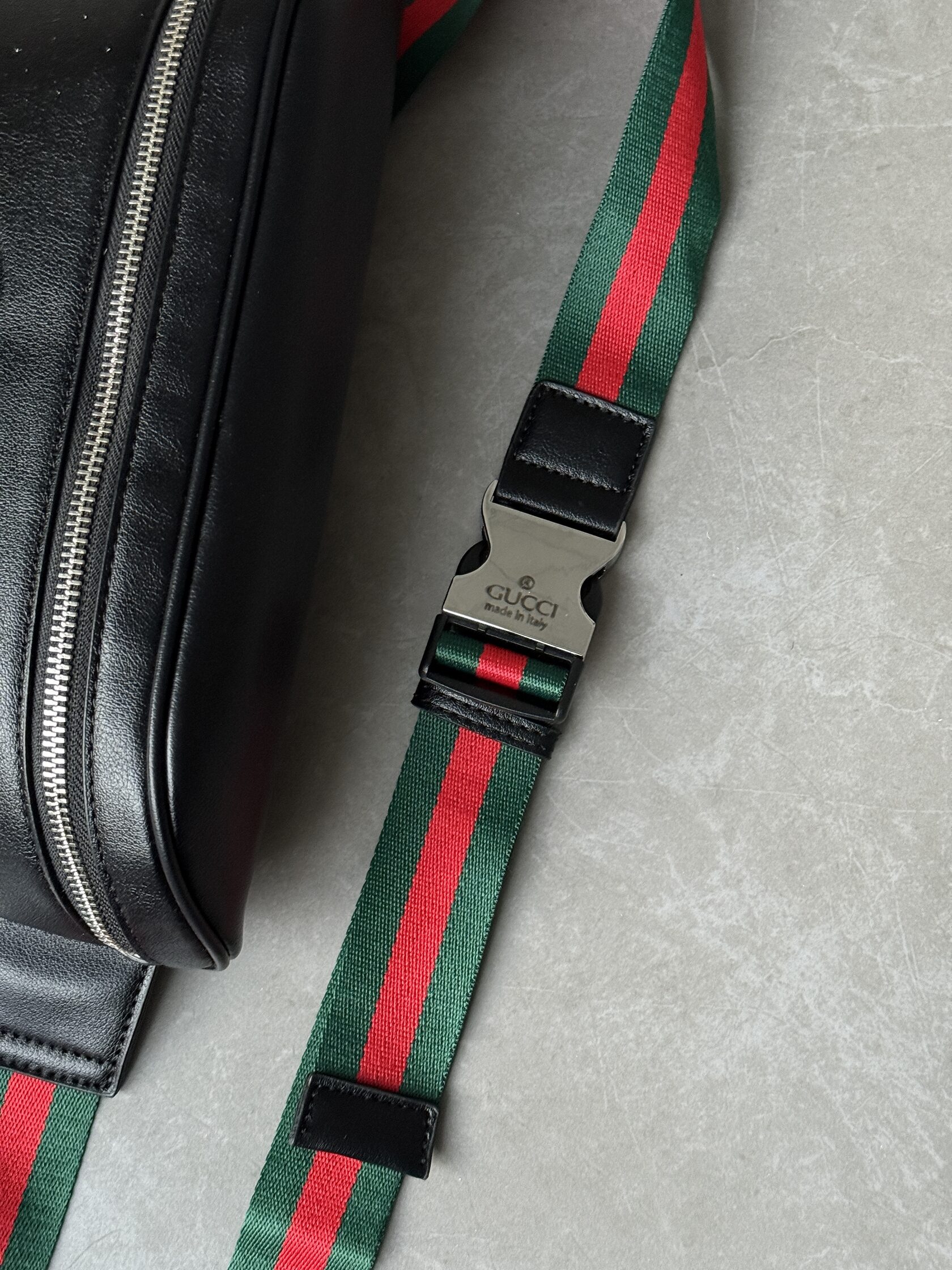 Gucci GG Leather Belt Bag Black - 10