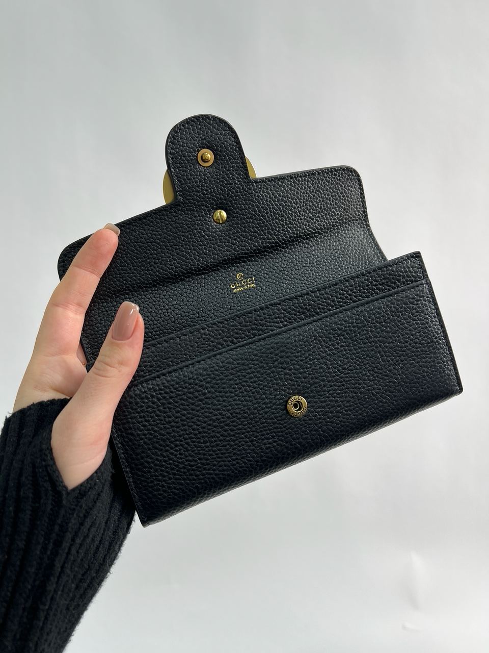 Gucci GG Marmont Button Wallet Black/Gold - 12