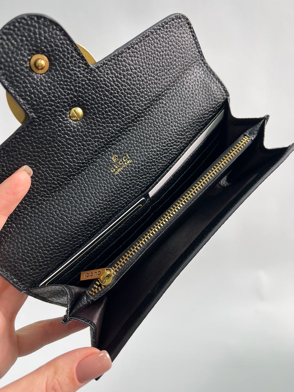 Gucci GG Marmont Button Wallet Black/Gold - 16