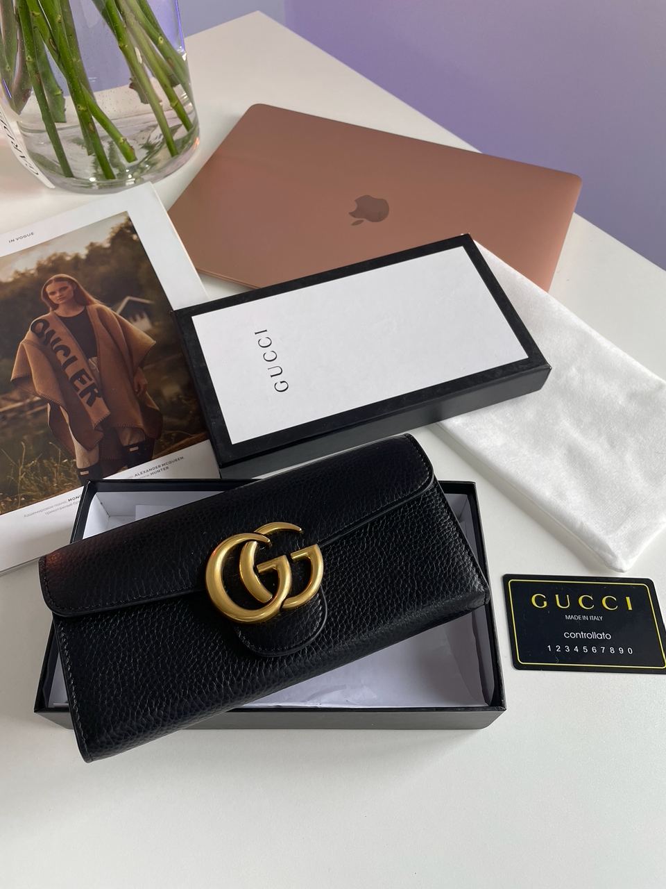 Gucci GG Marmont Button Wallet Black/Gold - 4