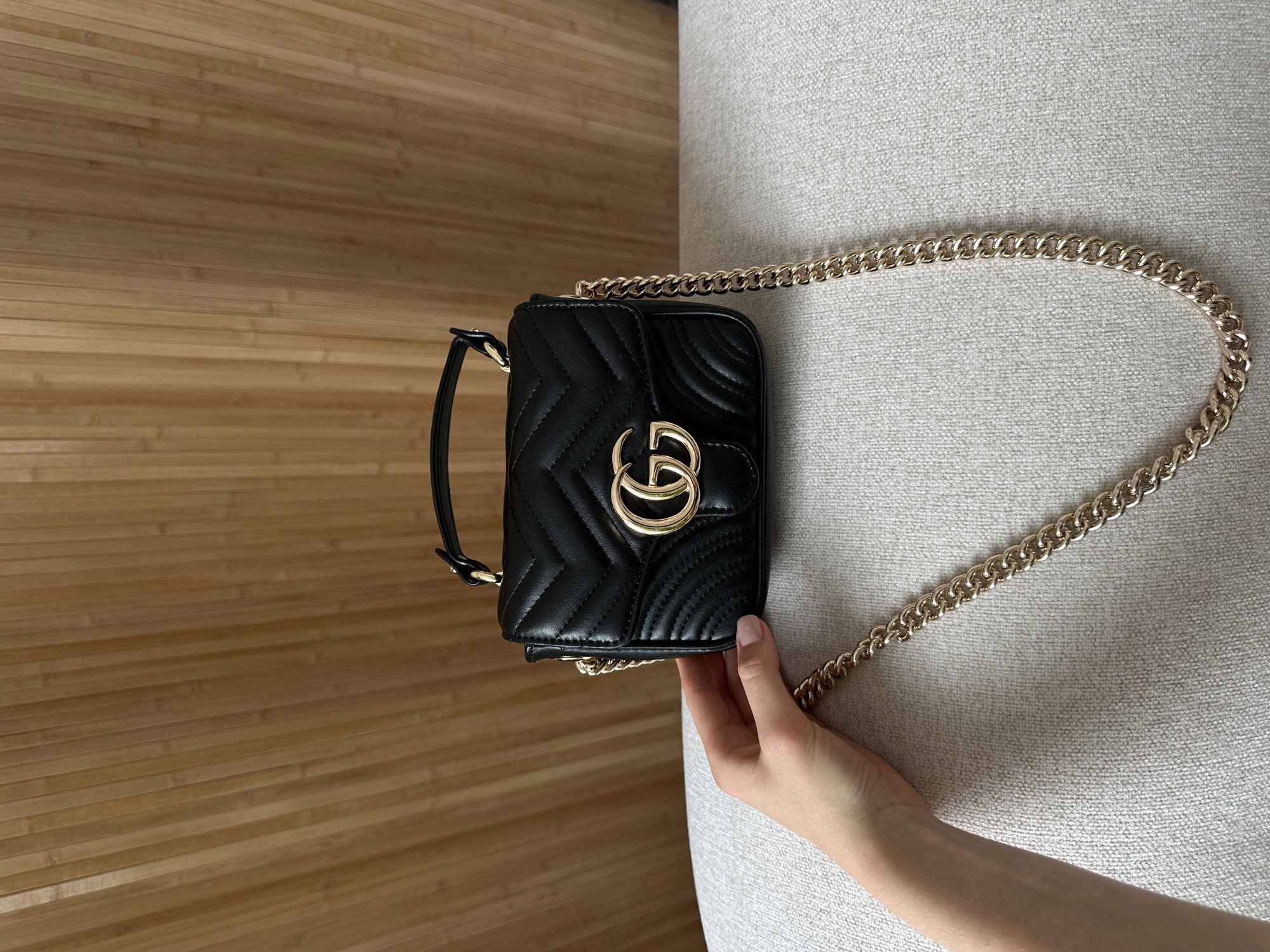 Gucci GG Marmont Mini Top Handle Bag in Black - 15
