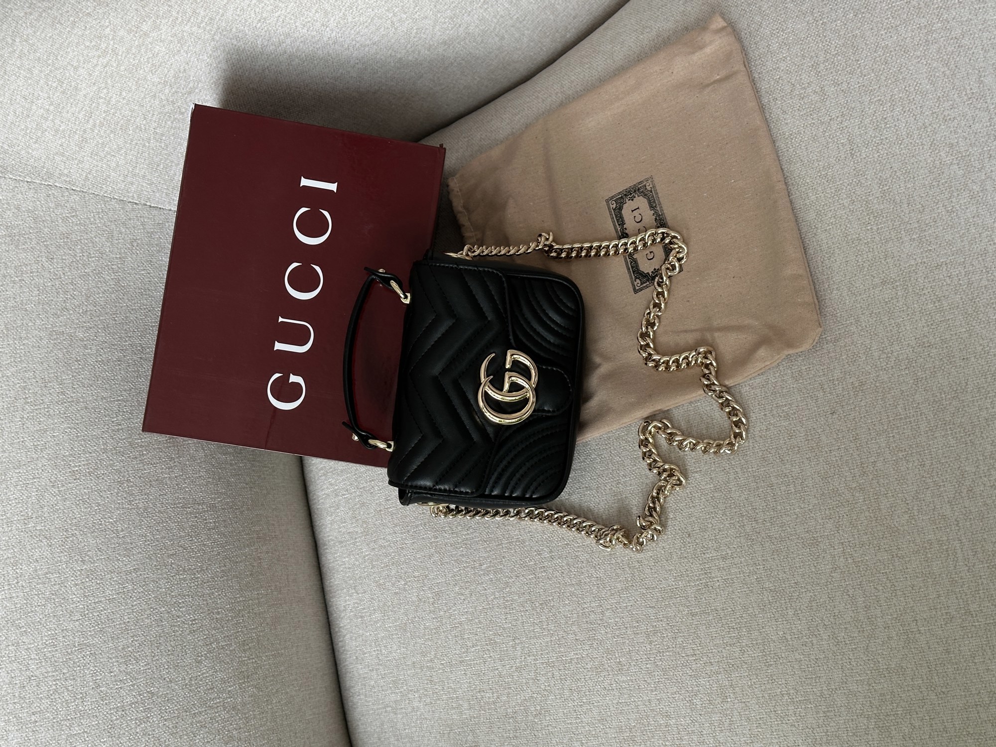 Gucci GG Marmont Mini Top Handle Bag in Black - 13