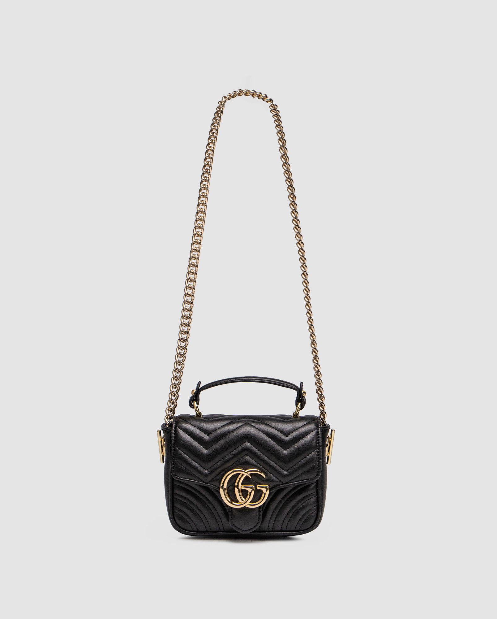 Gucci GG Marmont Mini Top Handle Bag in Black - 3