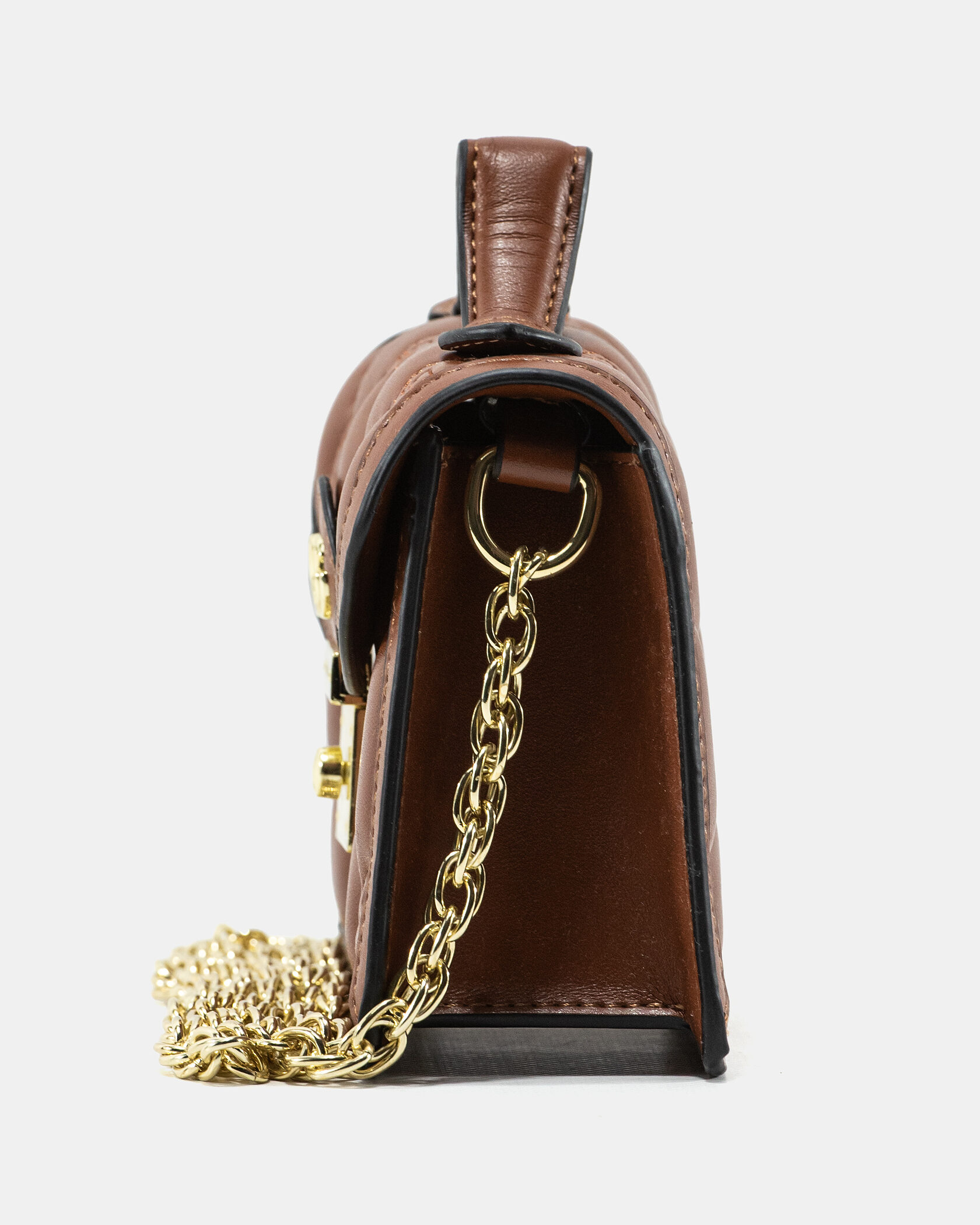 Gucci GG Marmont Small Top Handle Bag in Brown Embossed Leather - 8