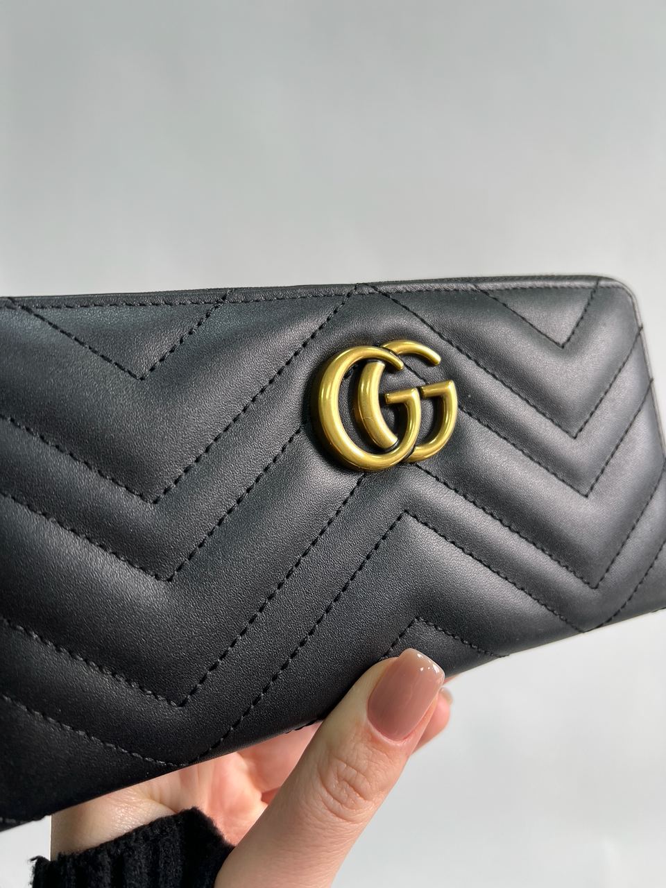 Gucci GG Marmont Zip-Around Long Wallet Black Matelasse - 7