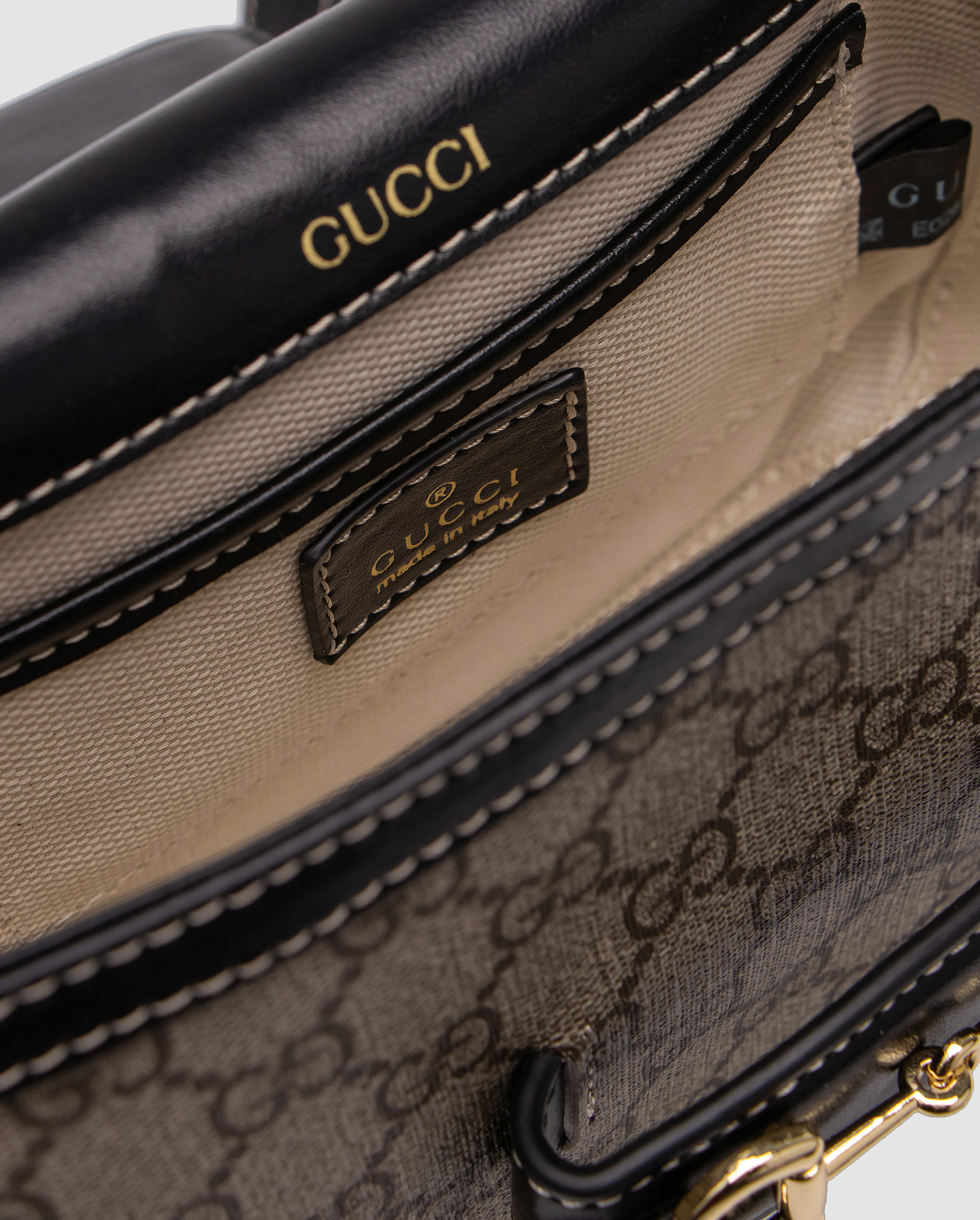 Gucci Horsebit 1955 Mini Bag Beige/Black - 5