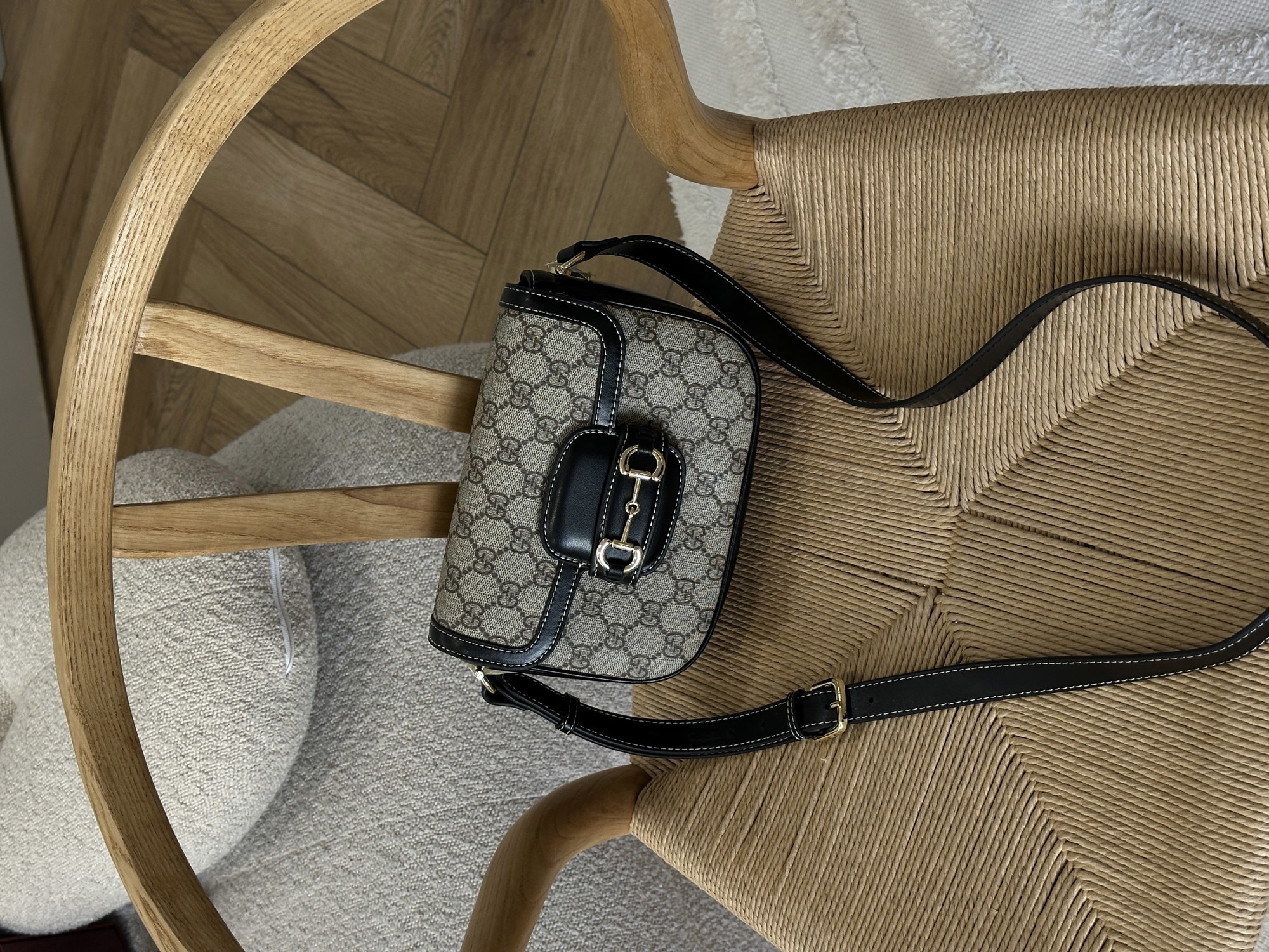 Gucci Horsebit 1955 Mini Bag Beige/Black - 13
