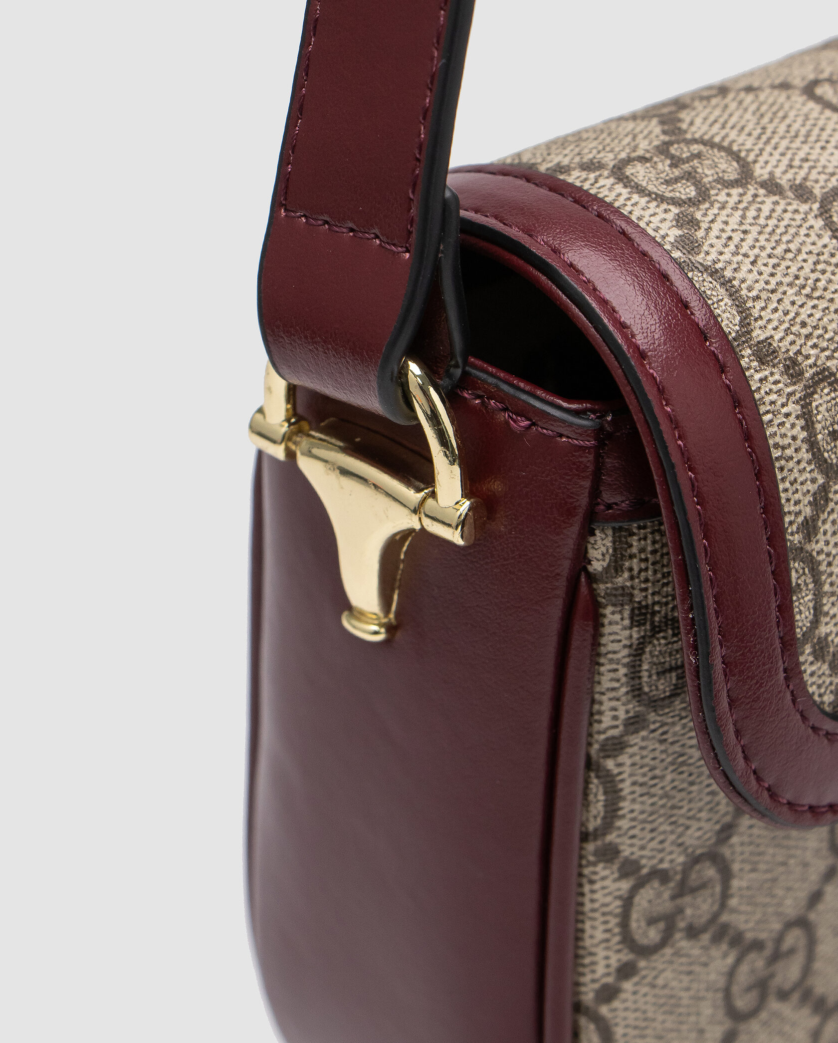 Gucci Horsebit 1955 Mini Bag Beige/Burgundy - 8