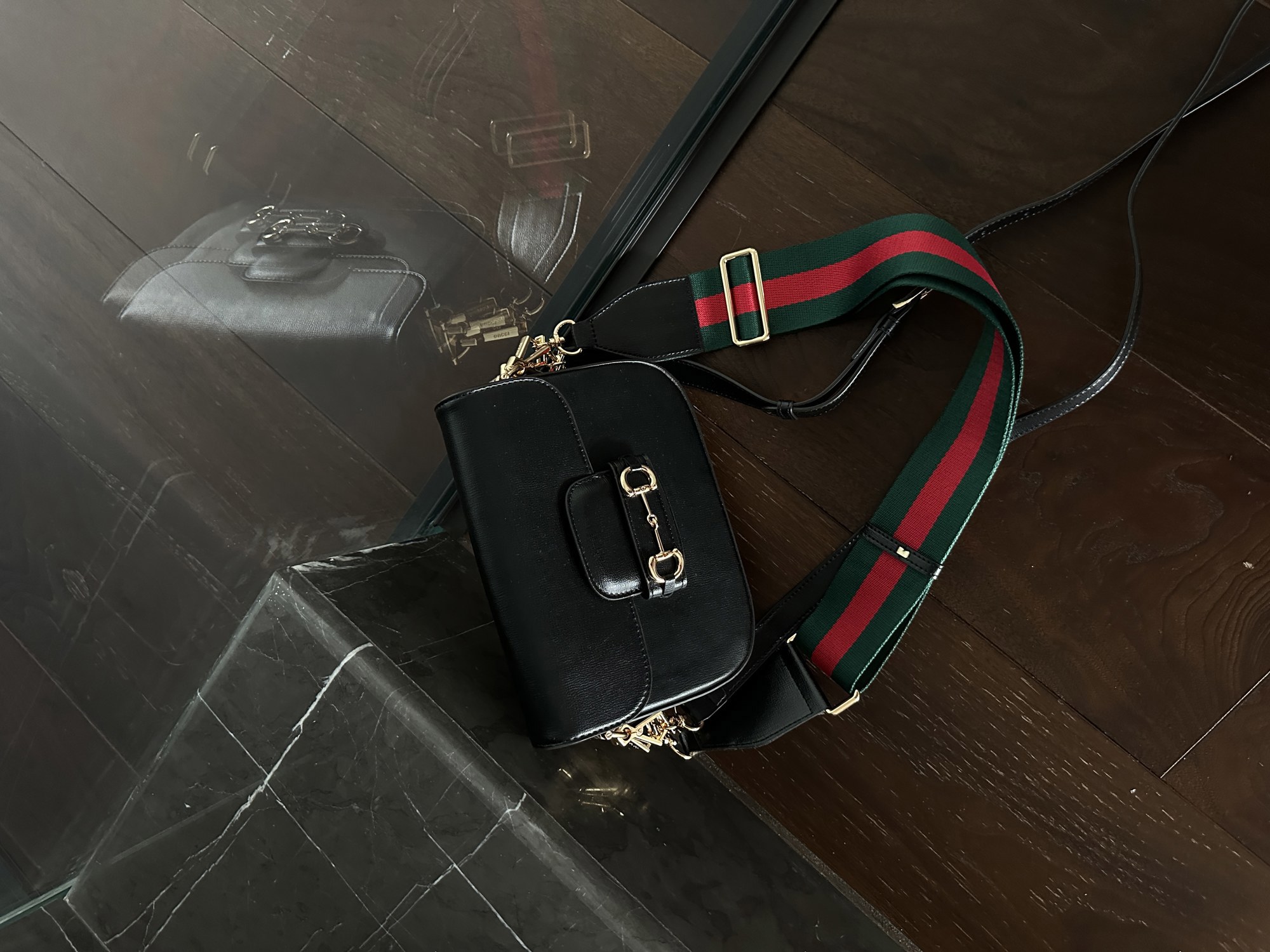 Gucci Horsebit 1955 Mini Bag Black Soft [бренд коробка] - 2