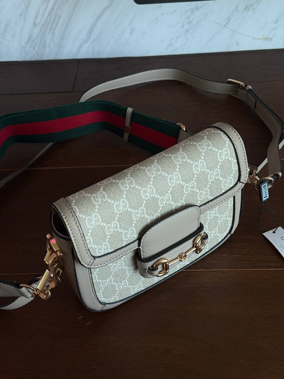 Gucci Horsebit 1955 Mini Bag Light Grey Soft - 7