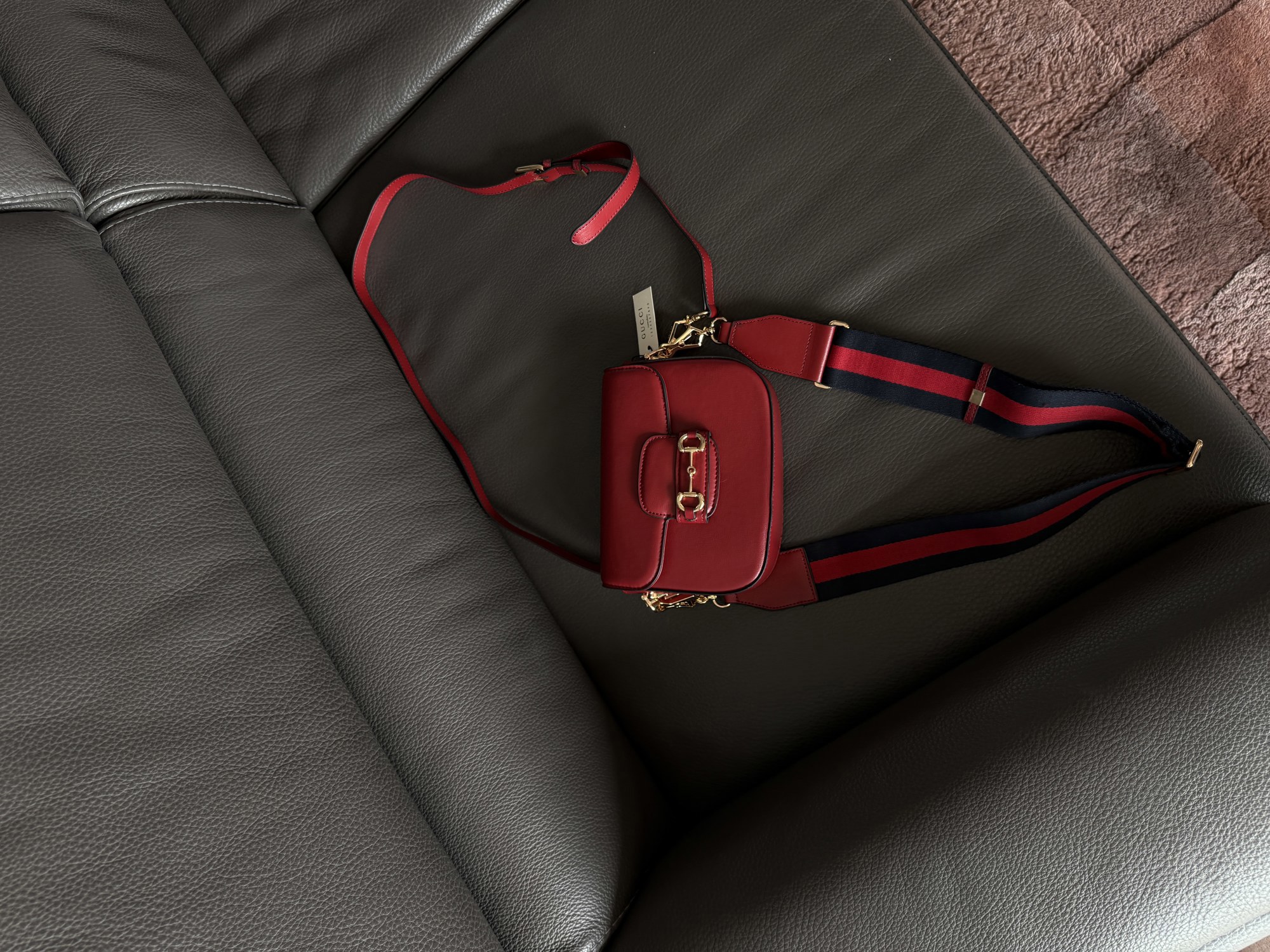 Gucci Horsebit 1955 Mini Bag Red Soft [оригінальна коробка]