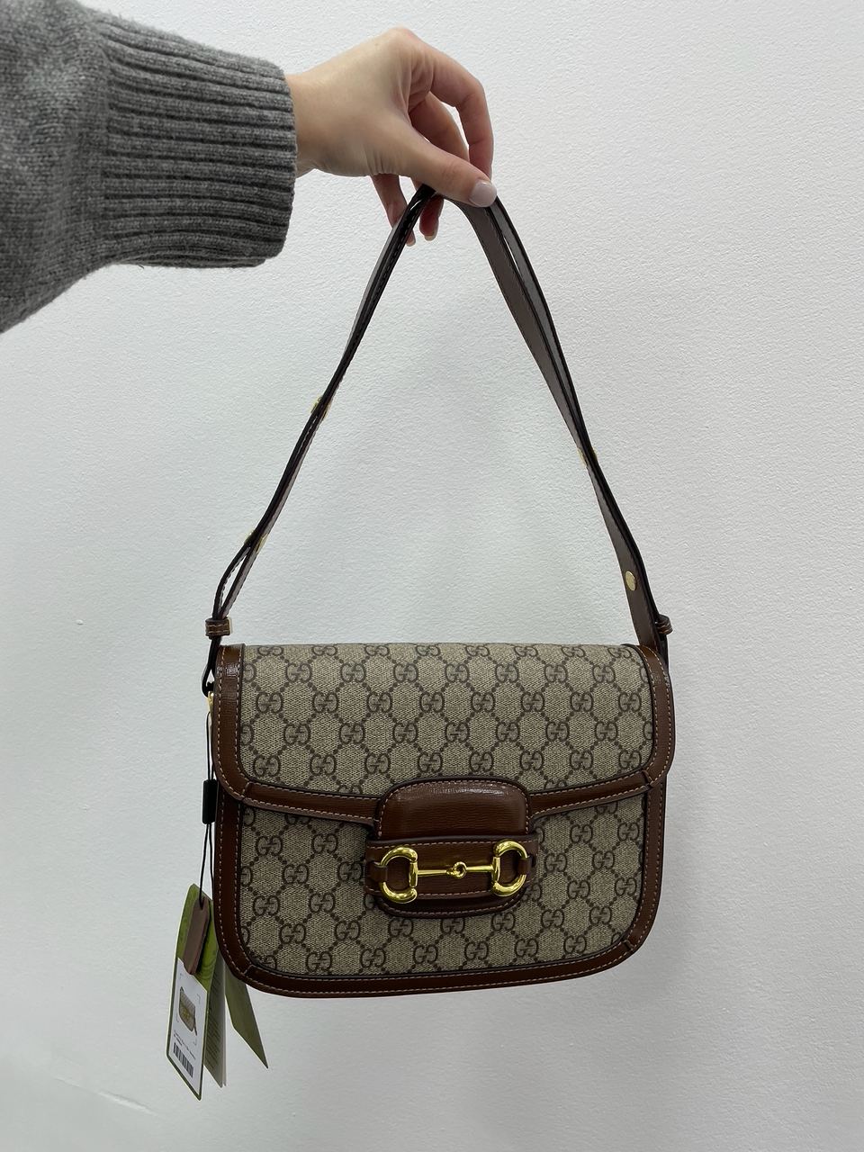 Gucci Horsebit 1955 Shoulder Bag Grey/Brown - 3