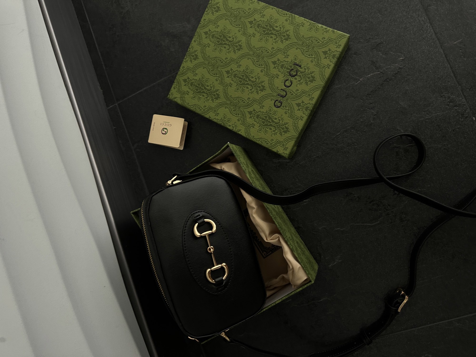 Gucci Horsebit 1955 Small Shoulder Bag Black [оригінальна короб - 7