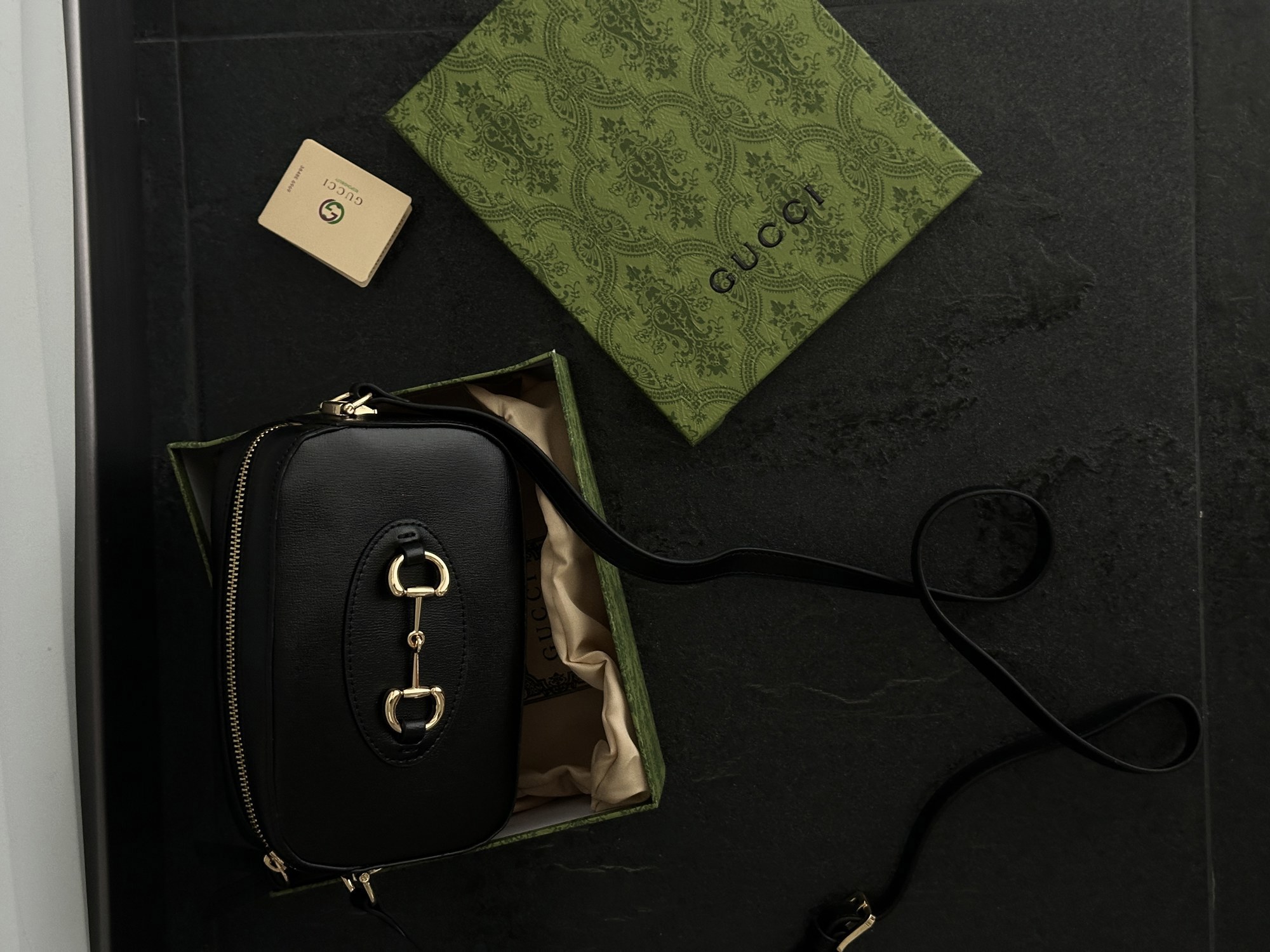 Gucci Horsebit 1955 Small Shoulder Bag Black [оригінальна короб - 4
