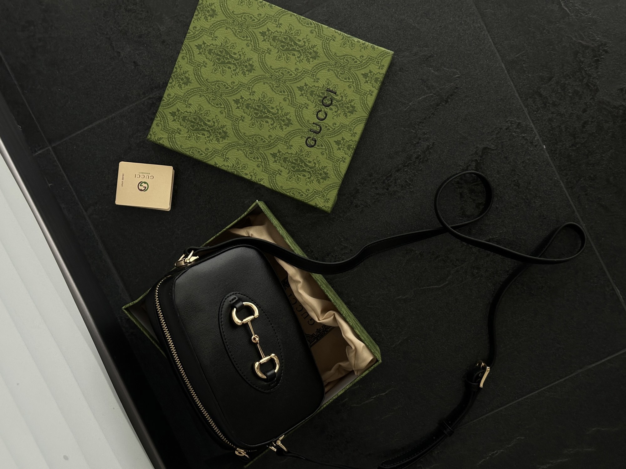 Gucci Horsebit 1955 Small Shoulder Bag Black [оригінальна короб - 12