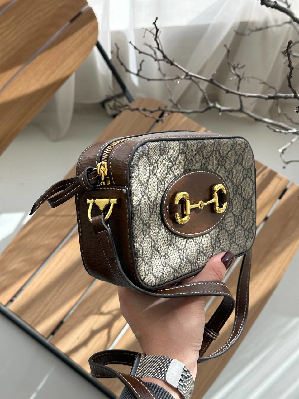 Gucci Horsebit 1955 Small Shoulder Bag Brown - 11