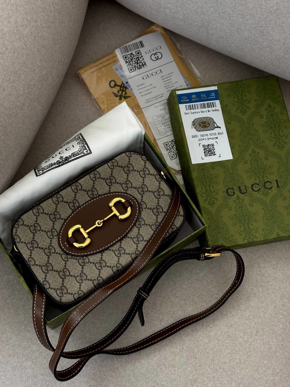 Gucci Horsebit 1955 Small Shoulder Bag Brown