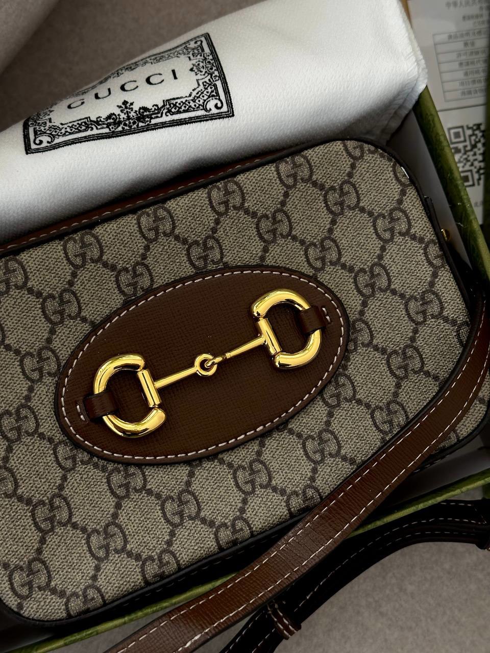 Gucci Horsebit 1955 Small Shoulder Bag Brown - 13