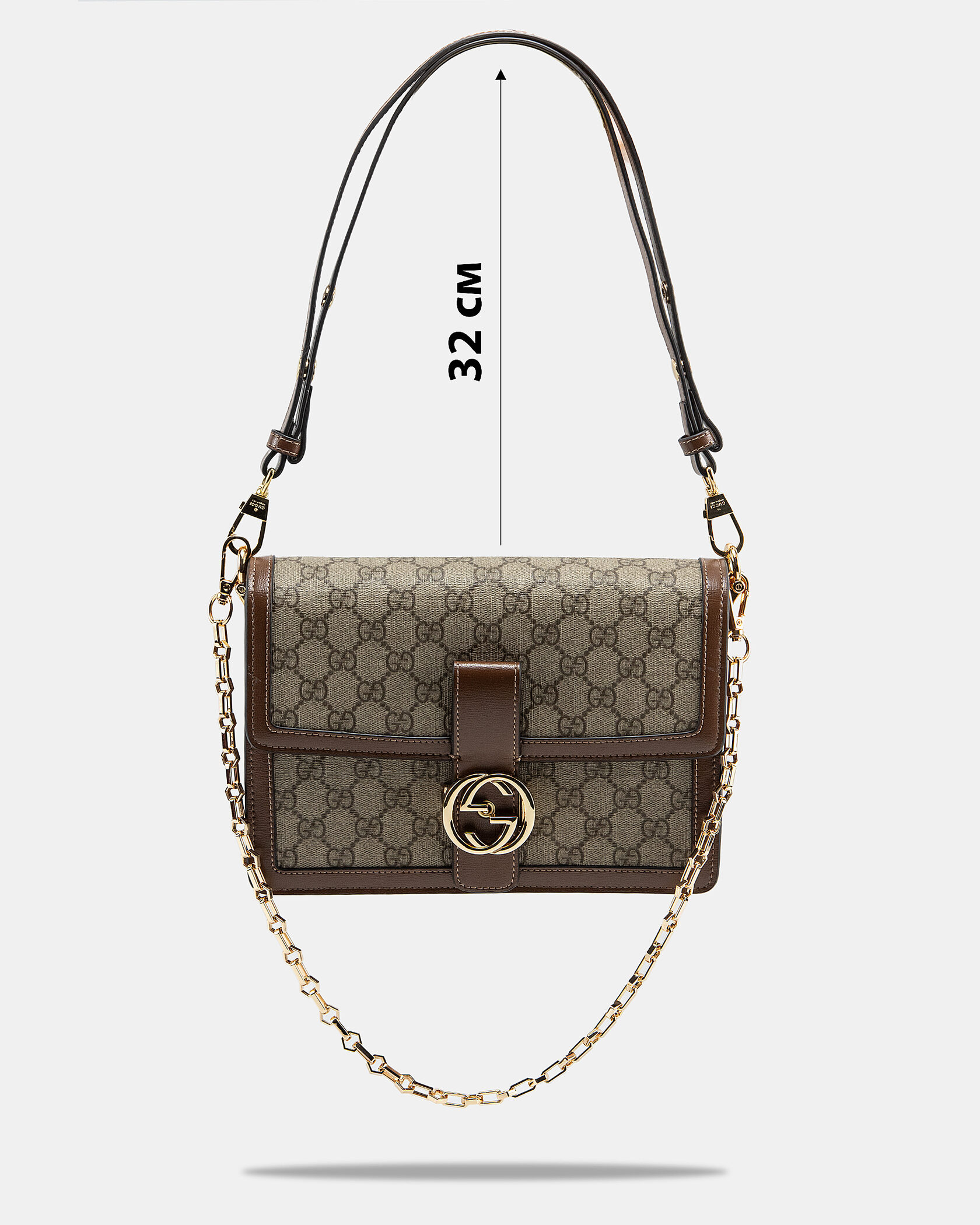 Gucci Interlocking GG Small Shoulder Bag in GG Supreme Canvas Beige/Brown - 4