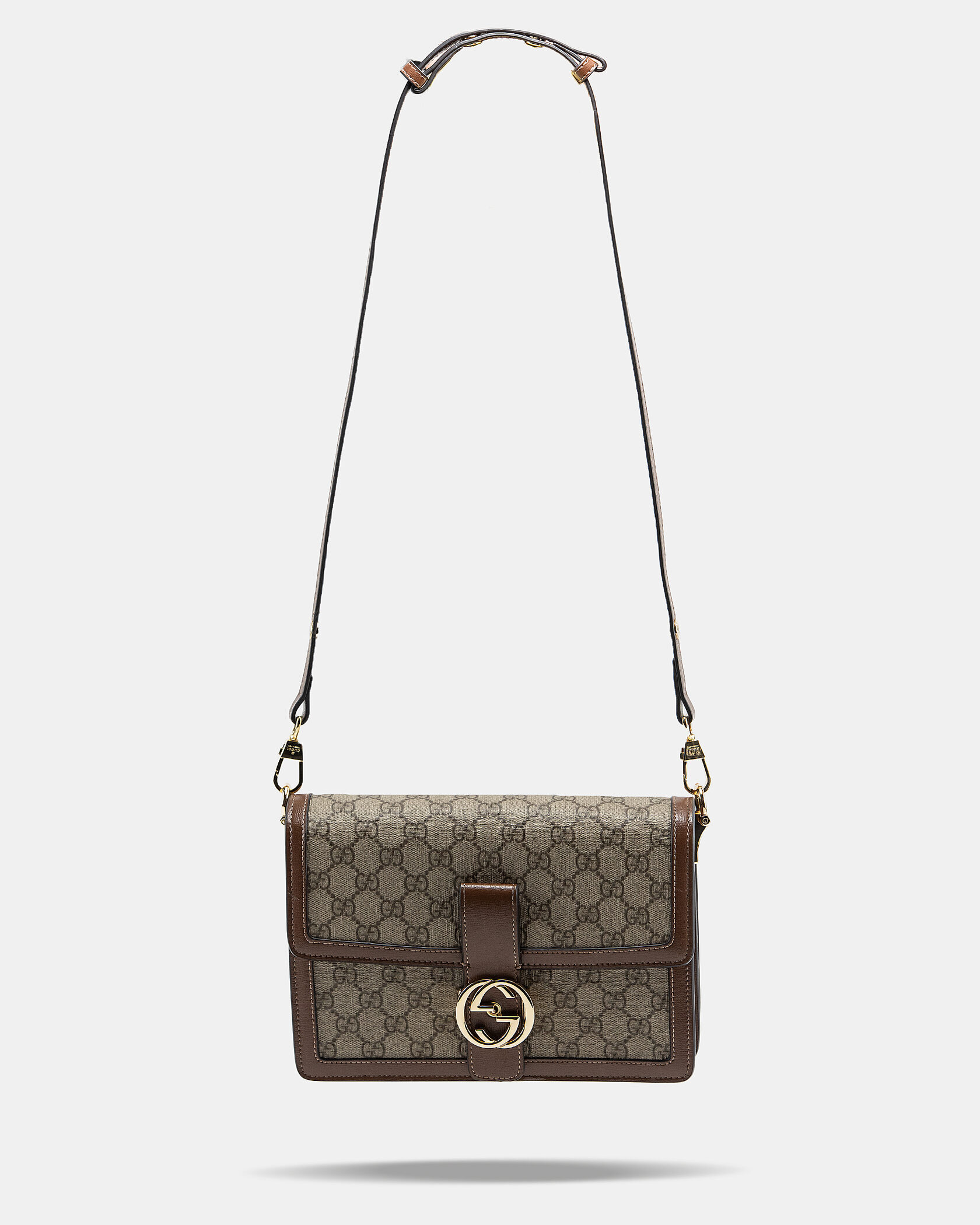 Gucci Interlocking GG Small Shoulder Bag in GG Supreme Canvas Beige/Brown - 5