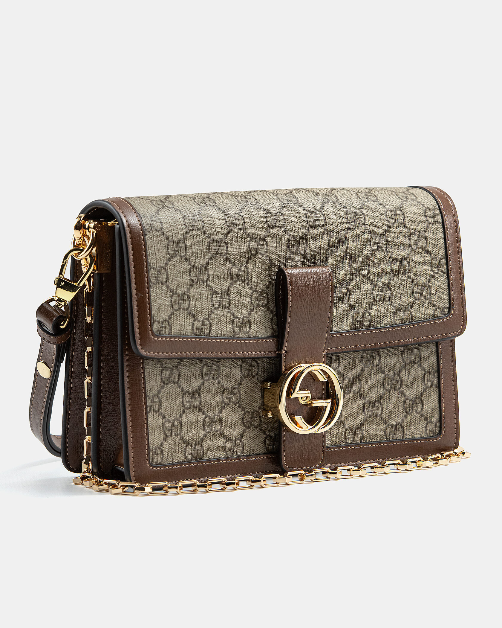 Gucci Interlocking GG Small Shoulder Bag in GG Supreme Canvas Beige/Brown - 7