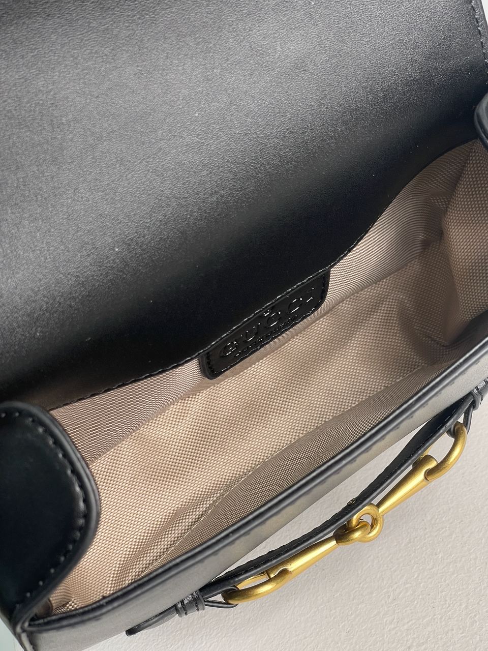 Gucci Lady Web Leather Shoulder Bag Black - 15