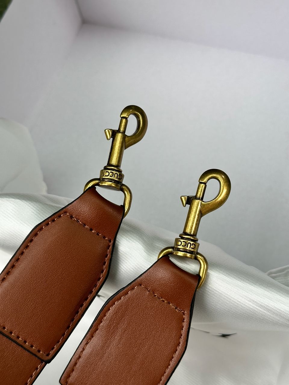 Gucci Lady Web Leather Shoulder Bag Brown - 31