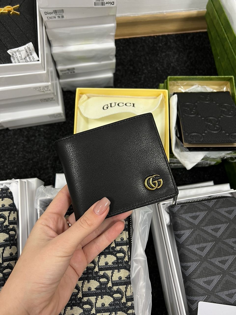 Gucci Leather GG Marmont Coin Wallet Black - 7