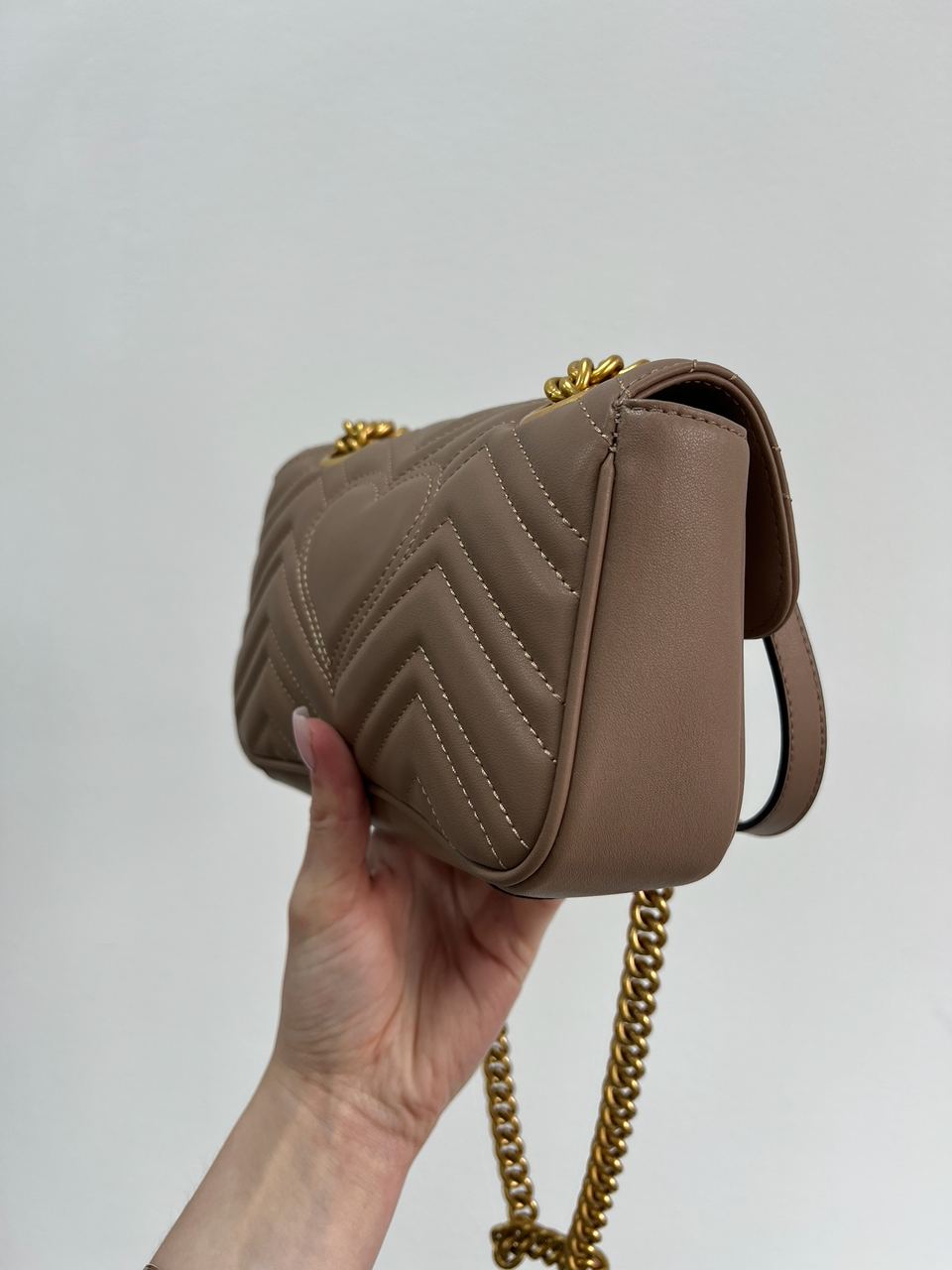 Gucci Marmont Mini Shoulder Bag Beige, Gold Hardware - 7