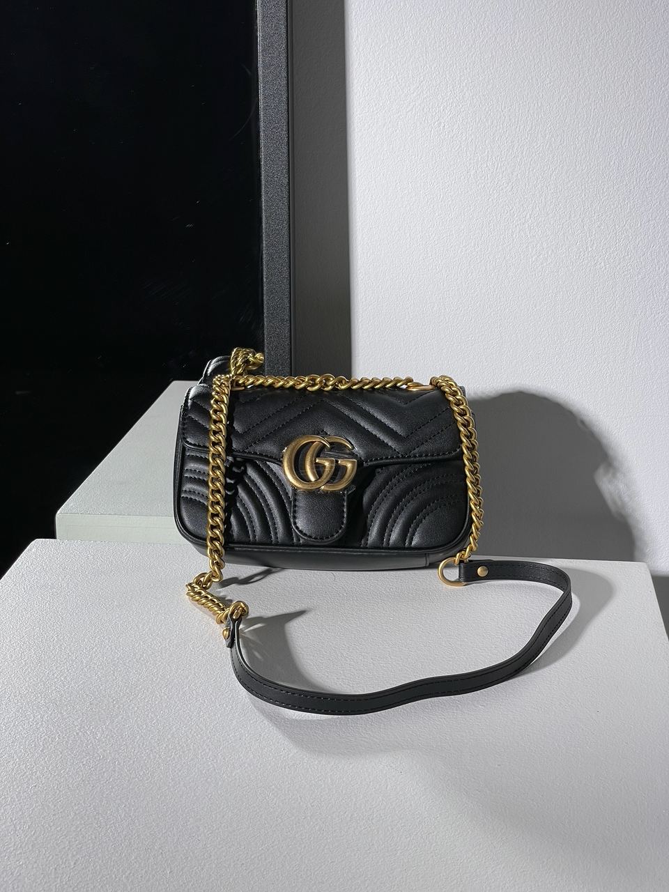 Gucci Marmont Mini Shoulder Bag, Gold Hardware - 5
