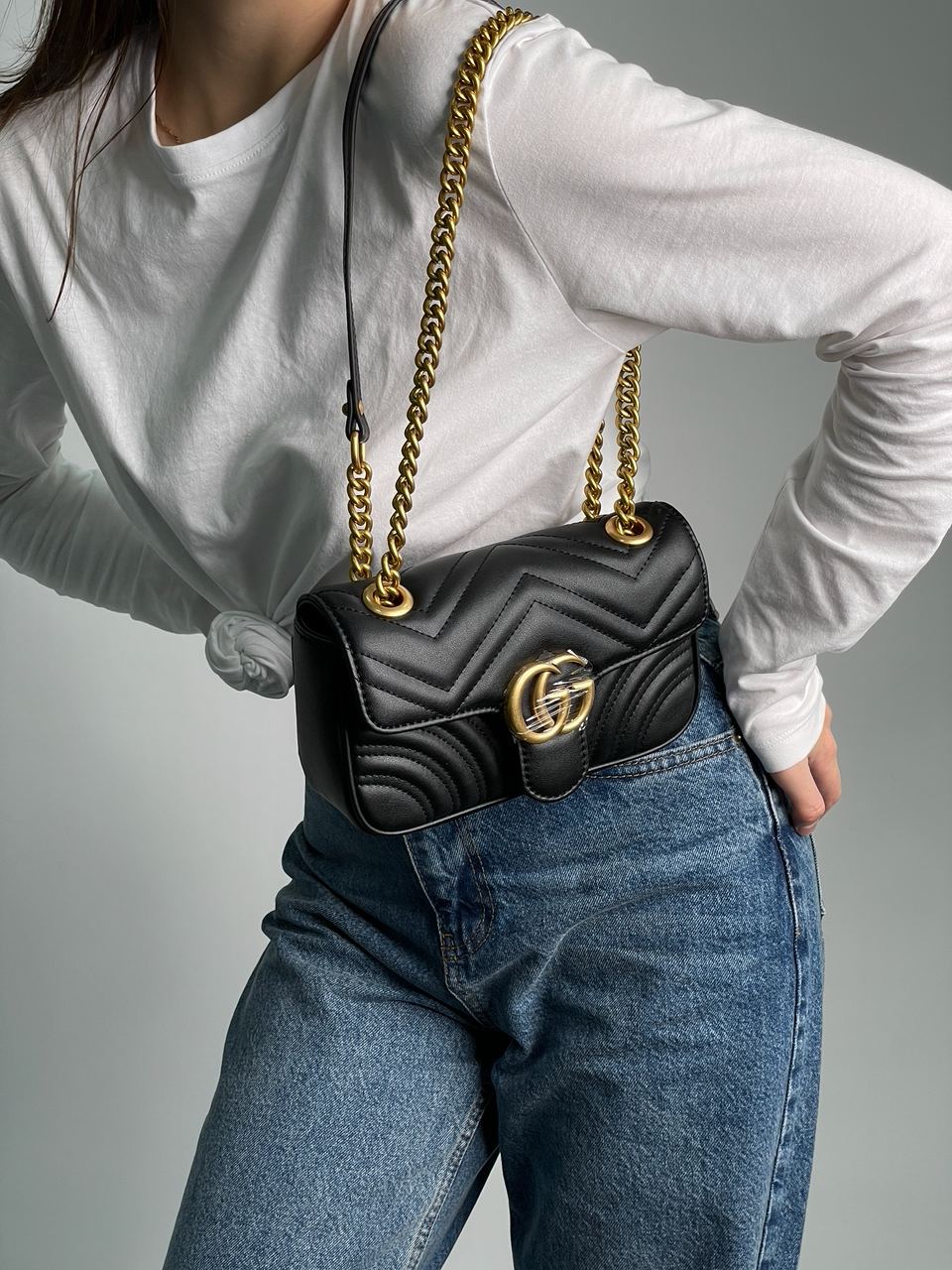 Gucci Marmont Mini Shoulder Bag, Gold Hardware - 6