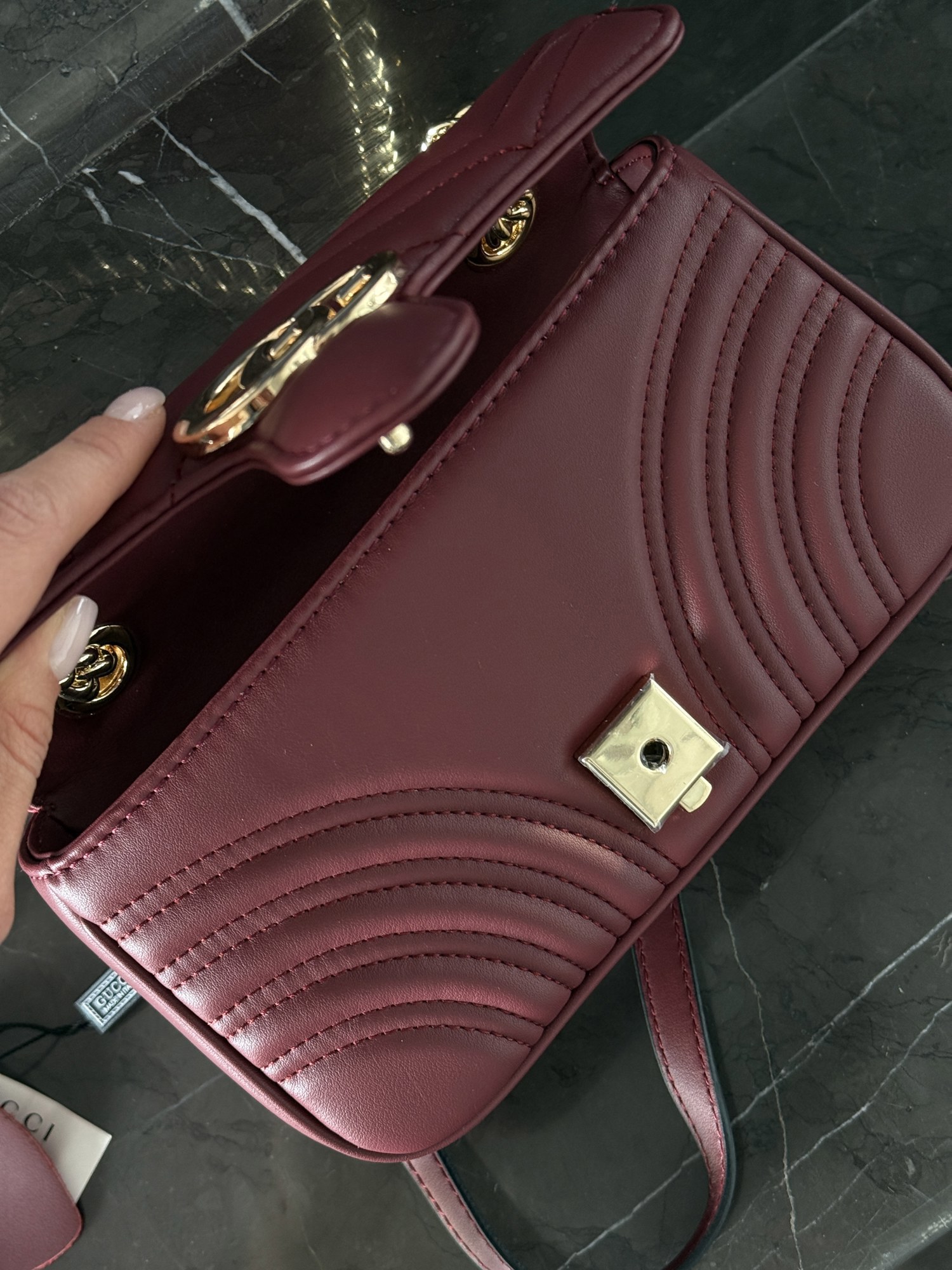 Gucci Marmont Mini Shoulder Bag Red/Gold [оригінальна коробка] - 2