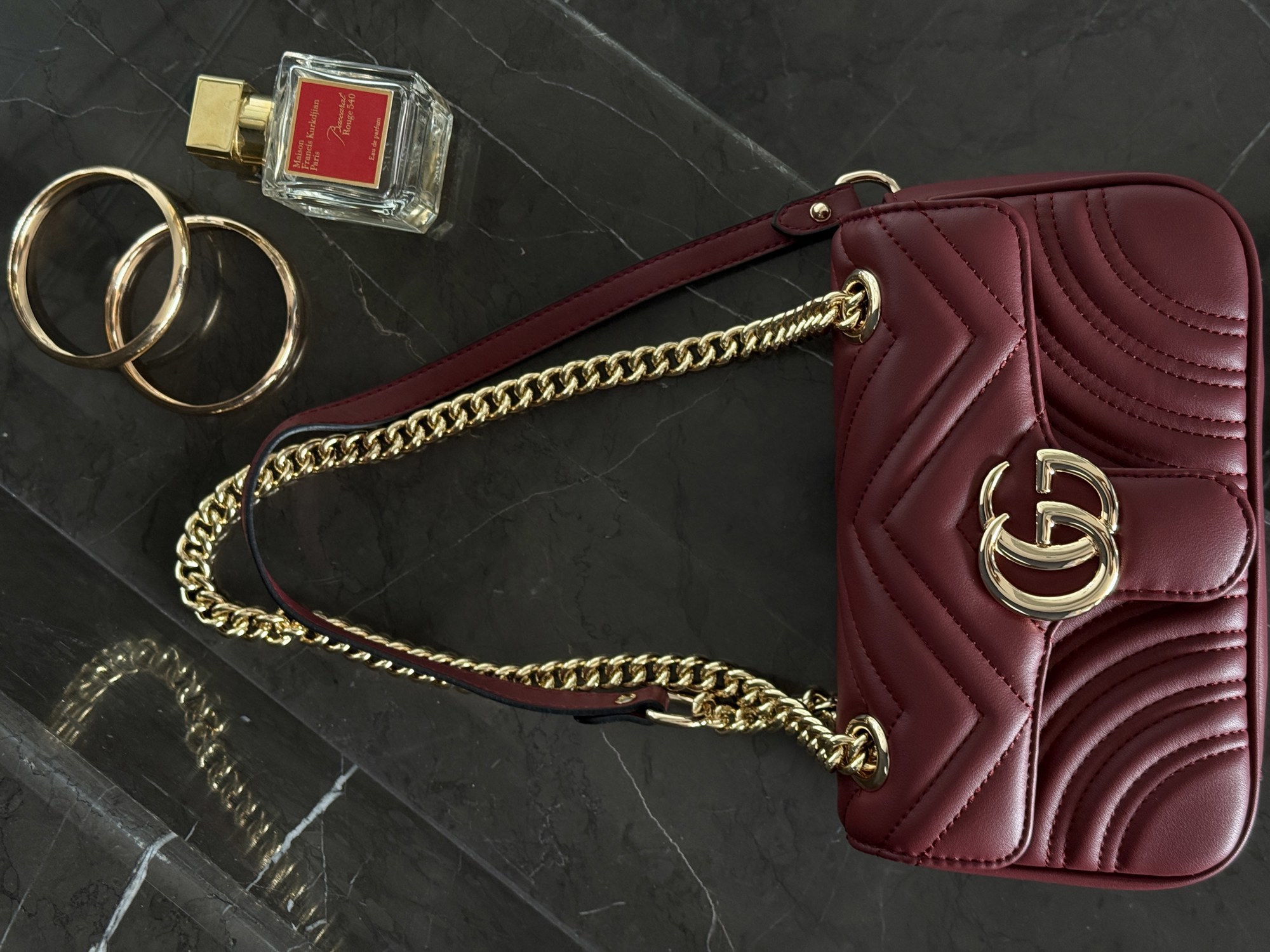 Gucci Marmont Mini Shoulder Bag Red/Gold [оригінальна коробка] - 11