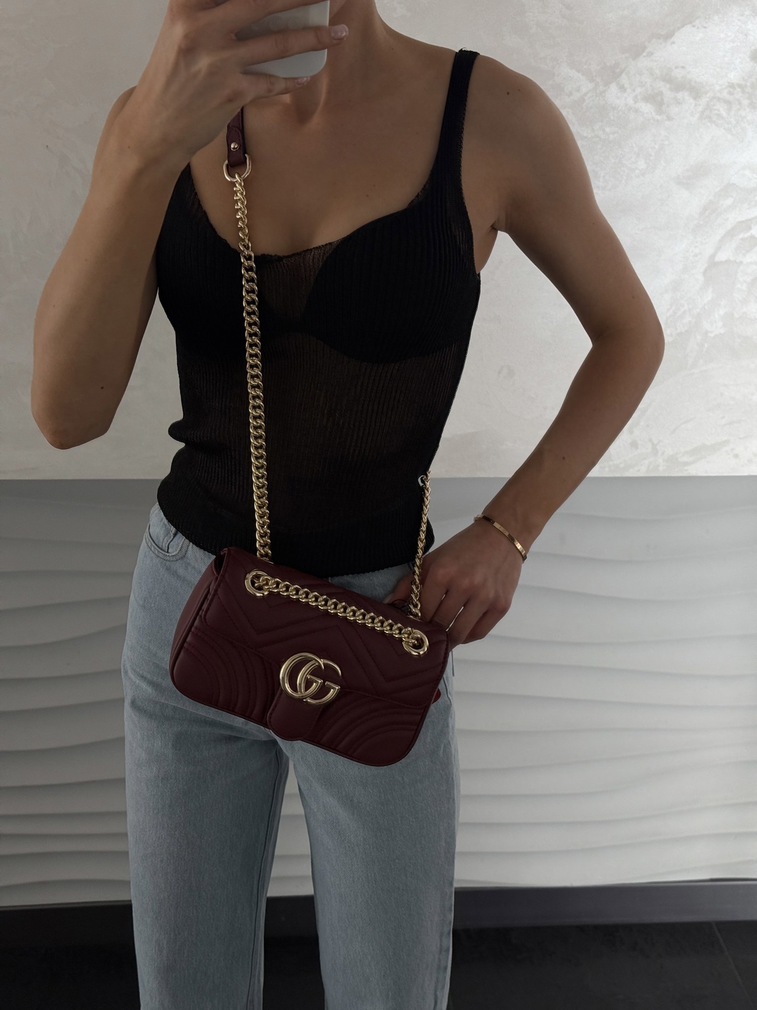 Gucci Marmont Mini Shoulder Bag Red/Gold [оригінальна коробка] - 5