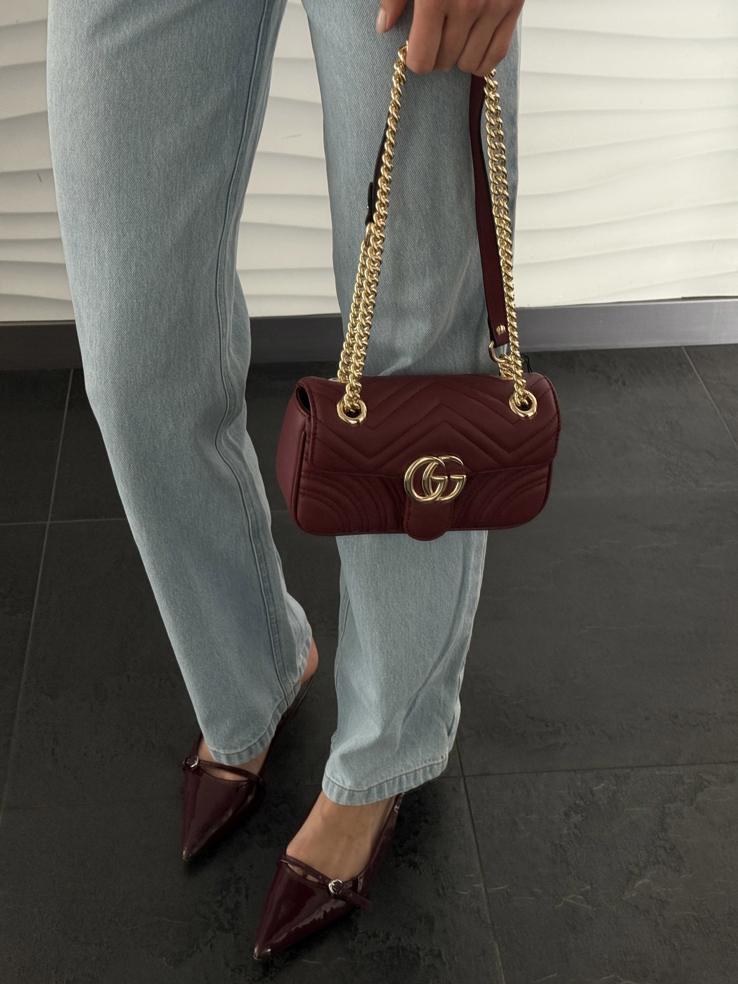 Gucci Marmont Mini Shoulder Bag Red/Gold [оригінальна коробка] - 7