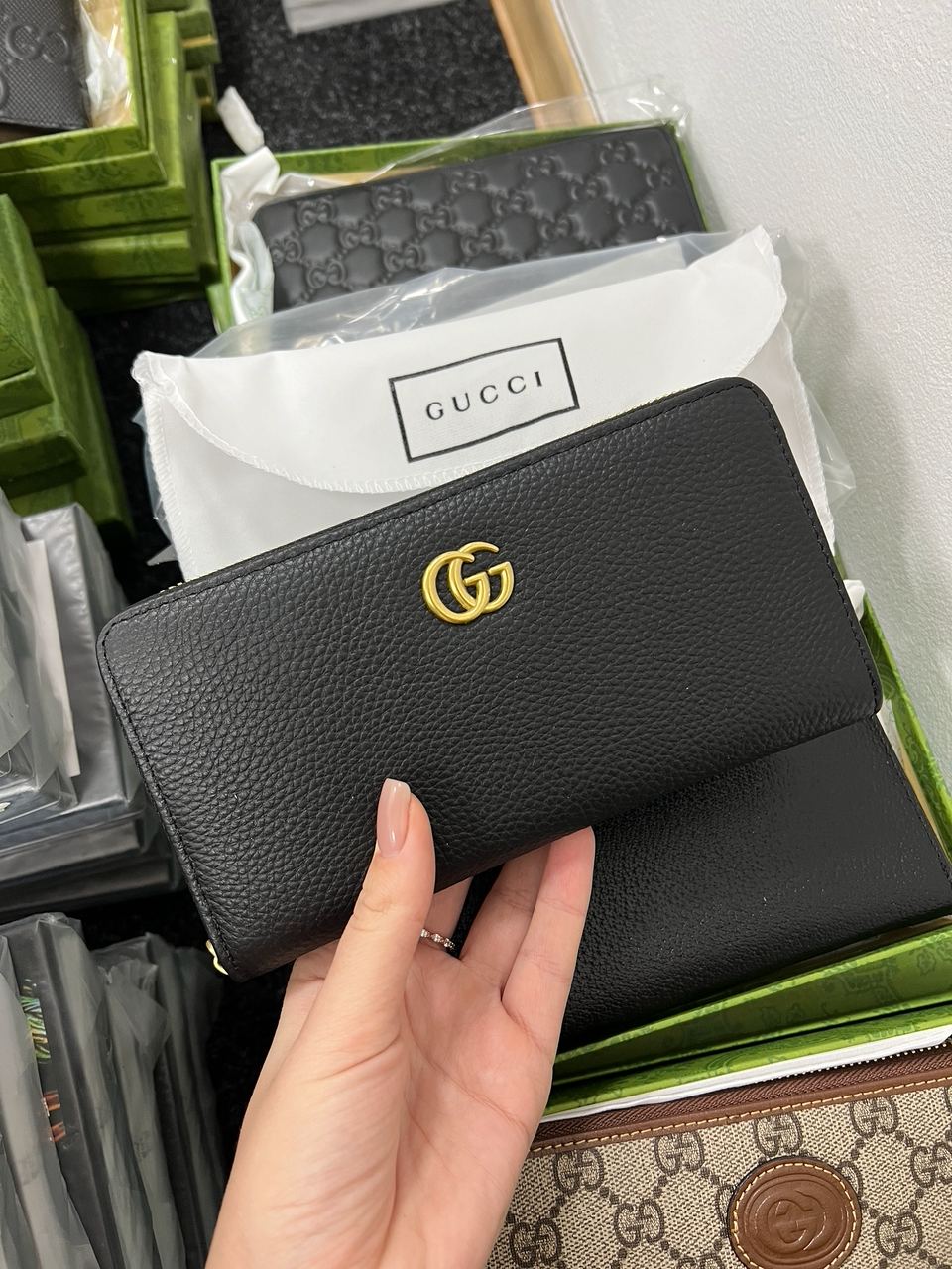 Gucci Marmont Zipper Wallet Black/Gold - 6