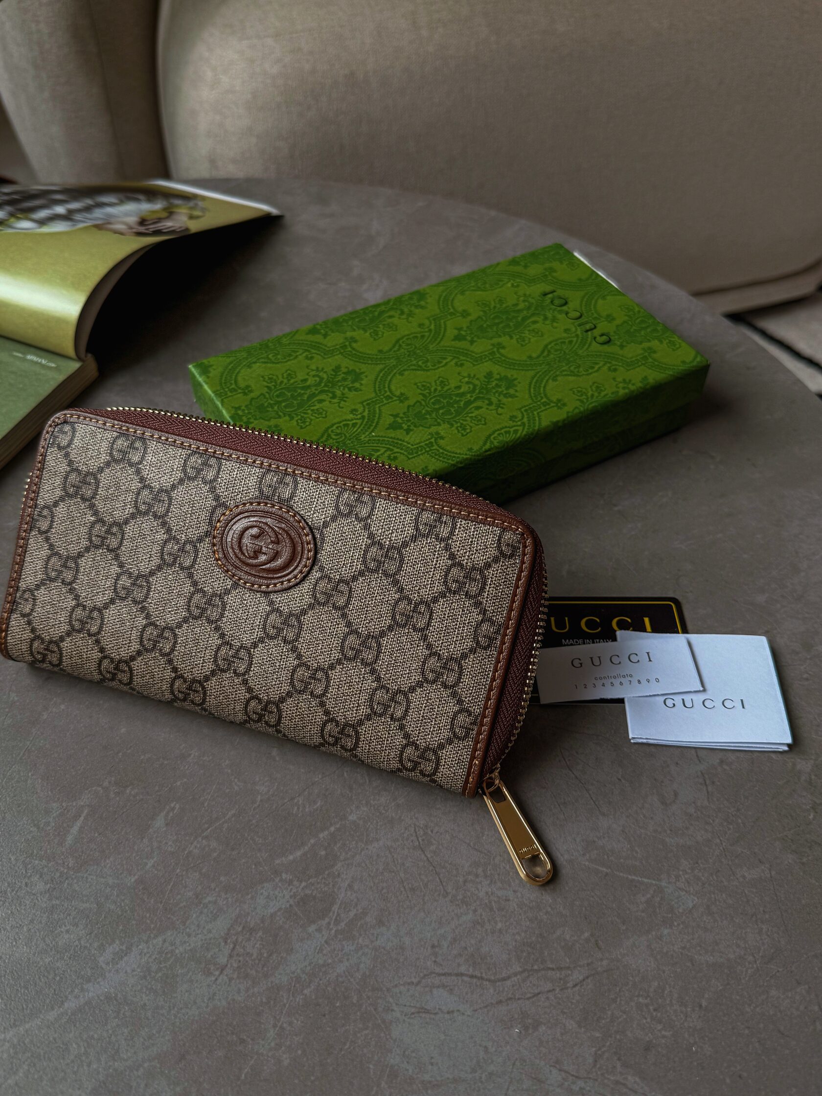 Gucci Ophidia GG Zip Around Wallet Brown - 5