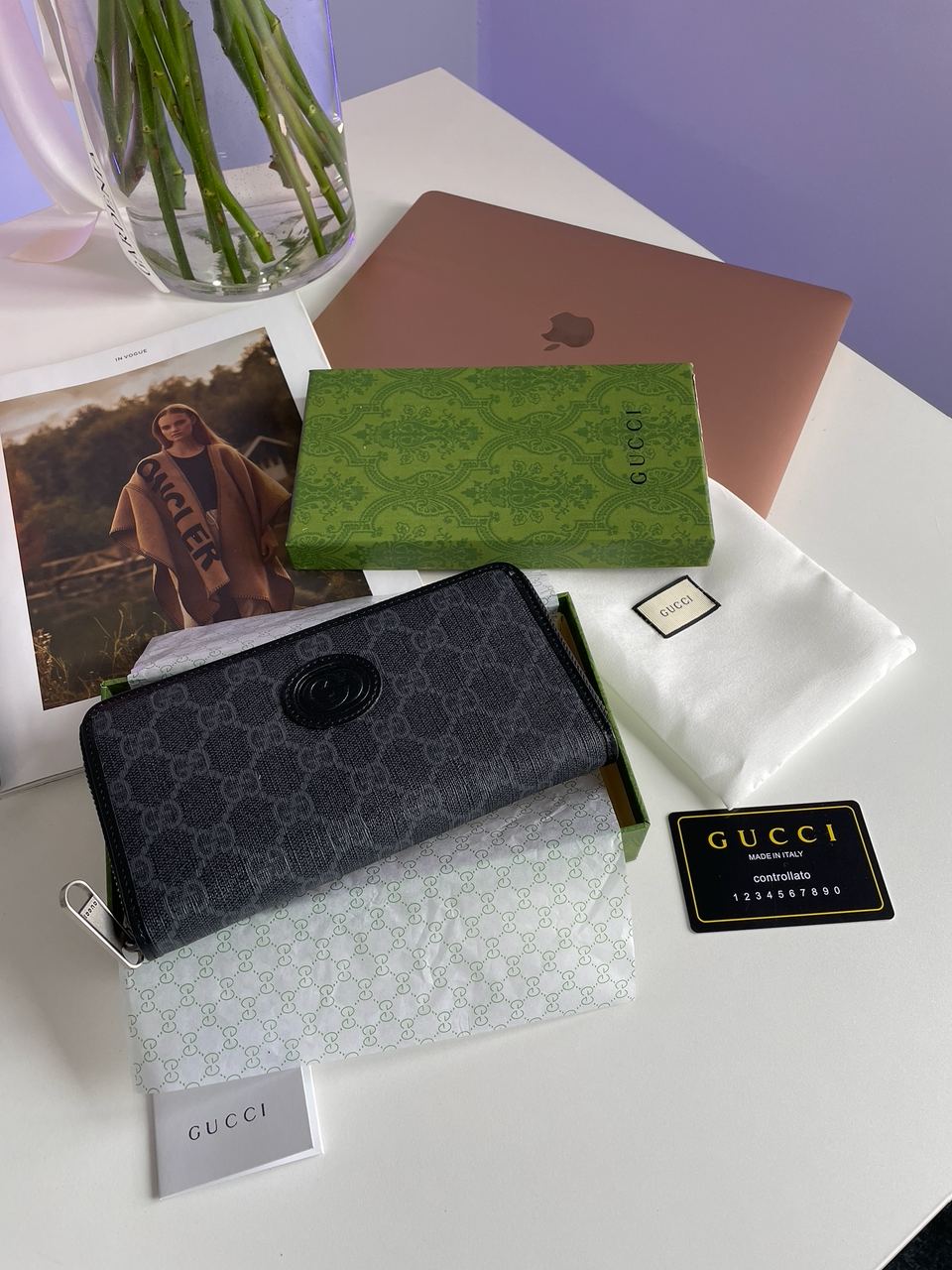 Gucci Ophidia GG Zip Around Wallet Grey - 6