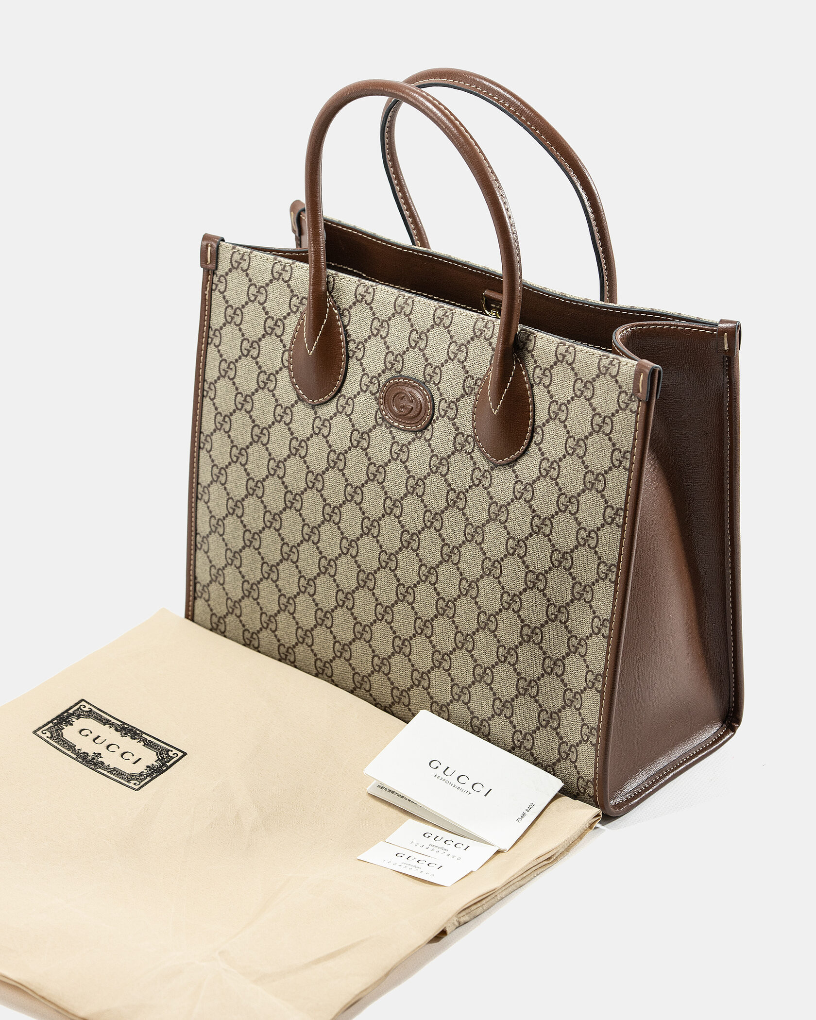 Gucci Ophidia Leather-Trimmed Monogrammed Coated-Canvas Tote Bag - 2