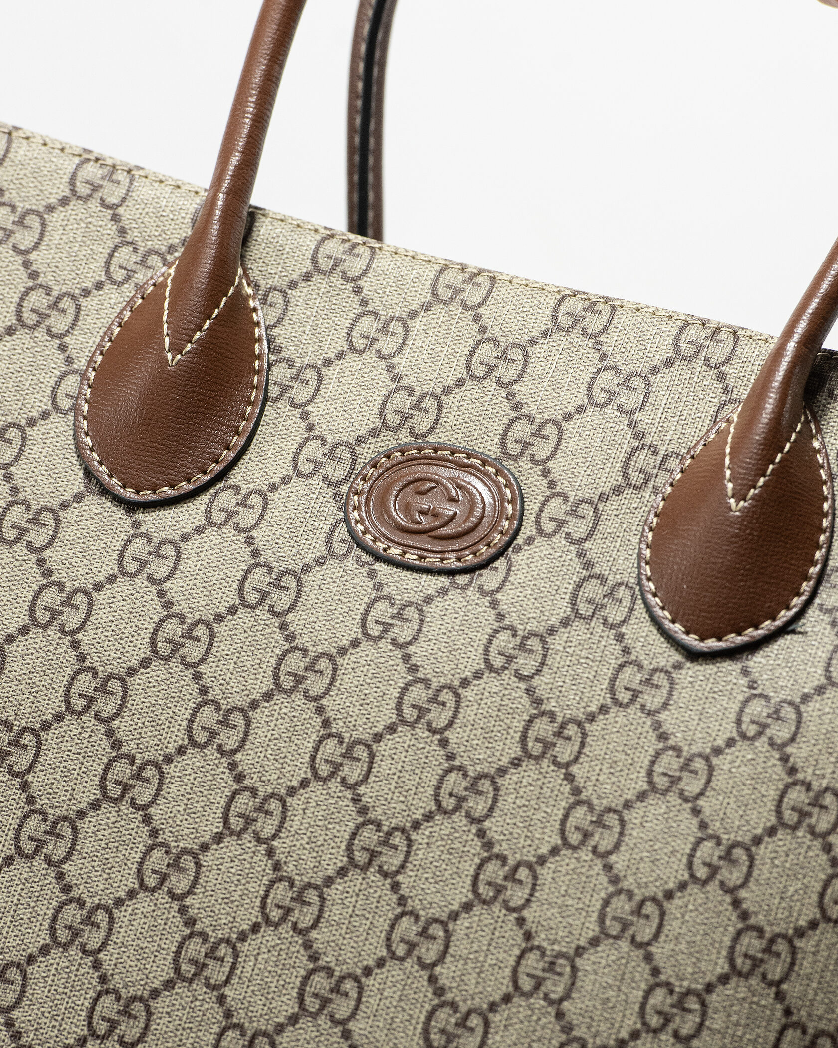 Gucci Ophidia Leather-Trimmed Monogrammed Coated-Canvas Tote Bag - 6